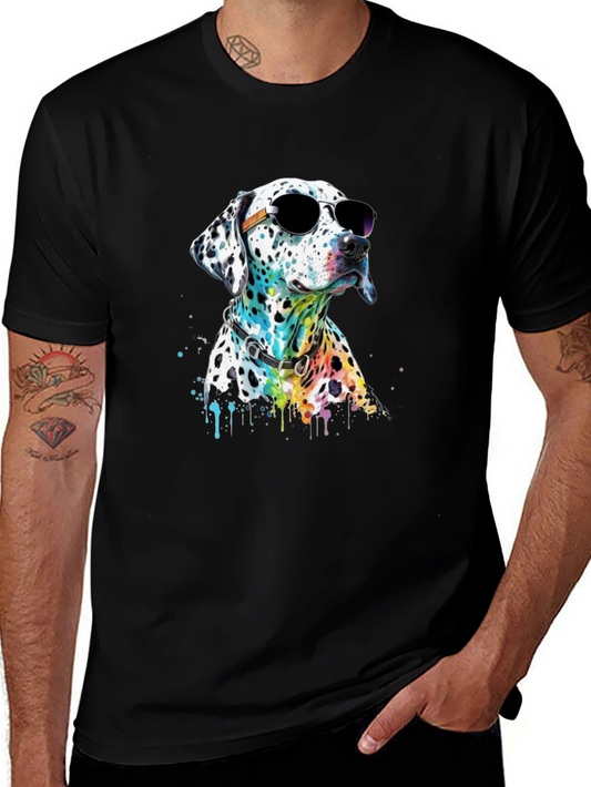 Cool Dalmatian Dog T-Shirt - Black