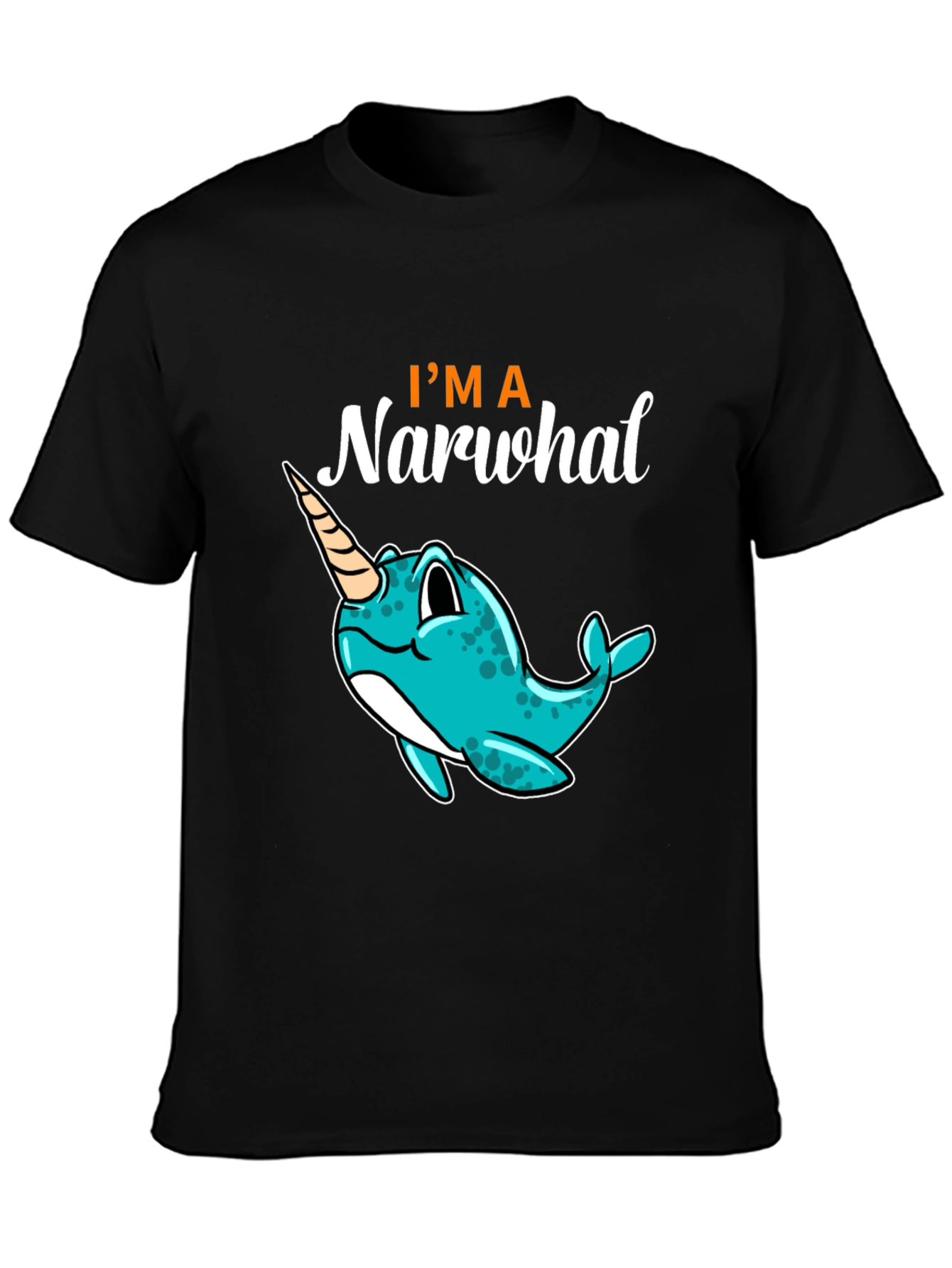 Im a Narwhal Black T-Shirt - Unique Graphic Tee