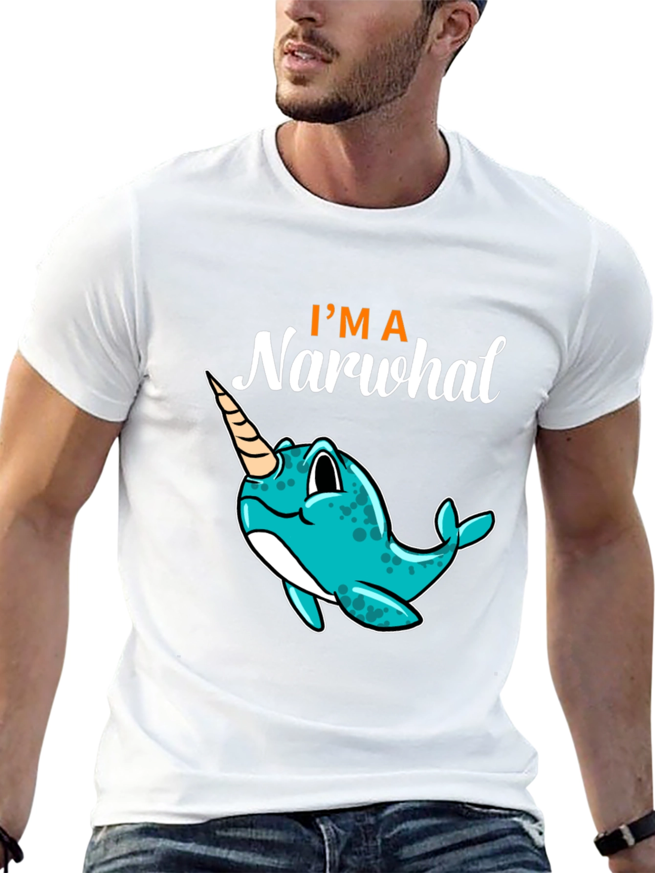Im a Narwhal Black T-Shirt - Unique Graphic Tee