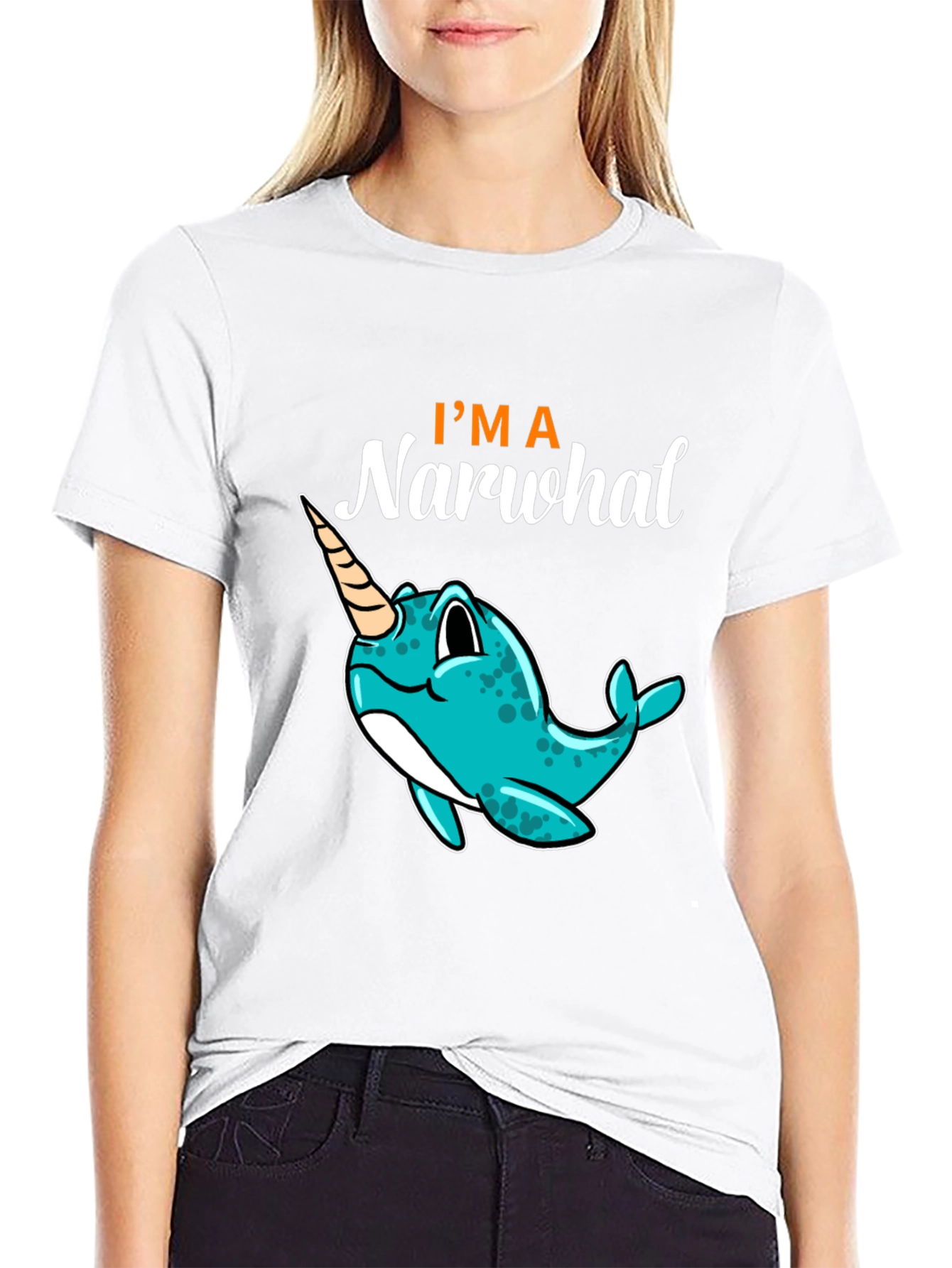 Im a Narwhal Black T-Shirt - Unique Graphic Tee