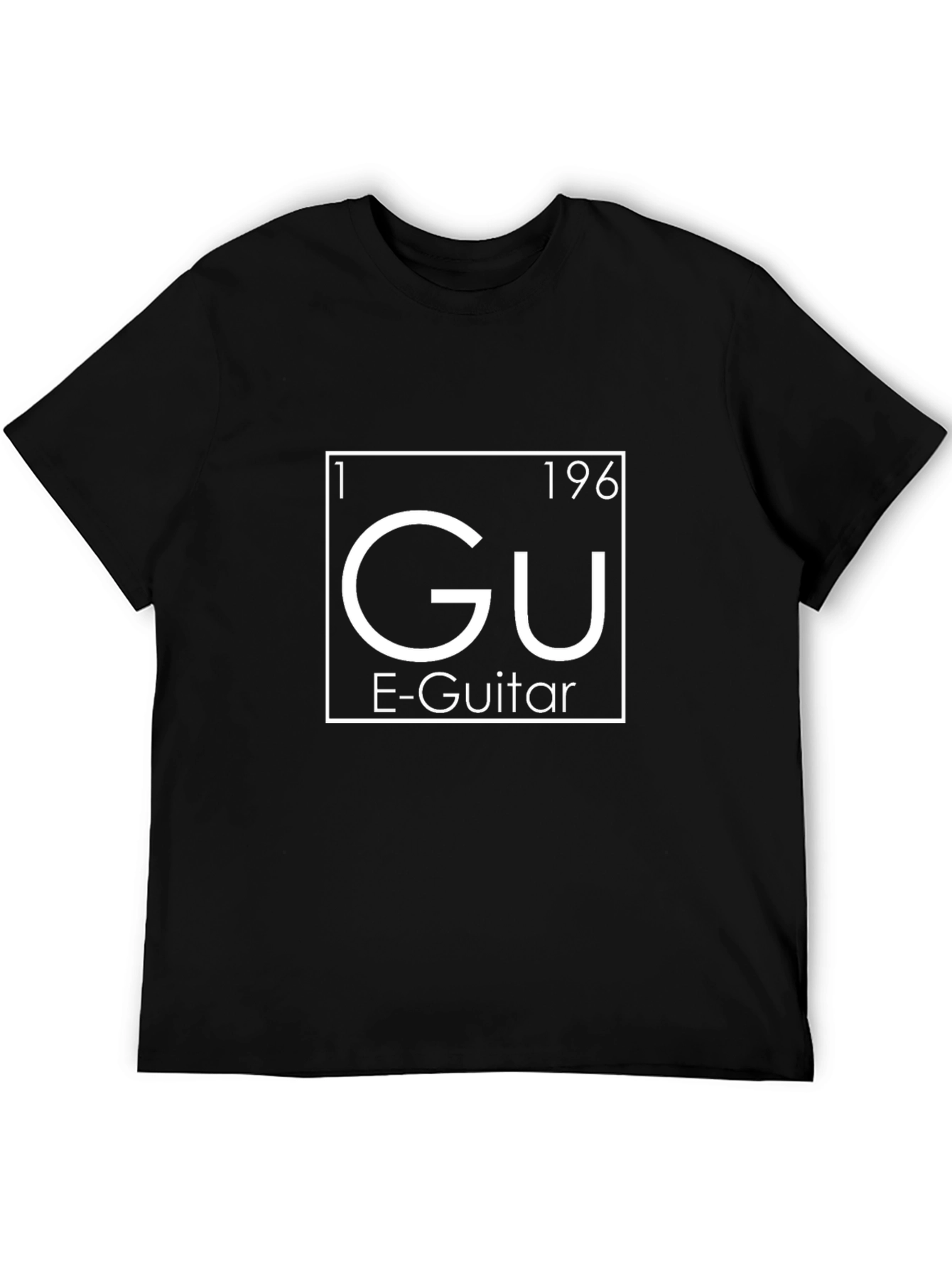 Guitar Periodic Table Style Black Graphic T-Shirt