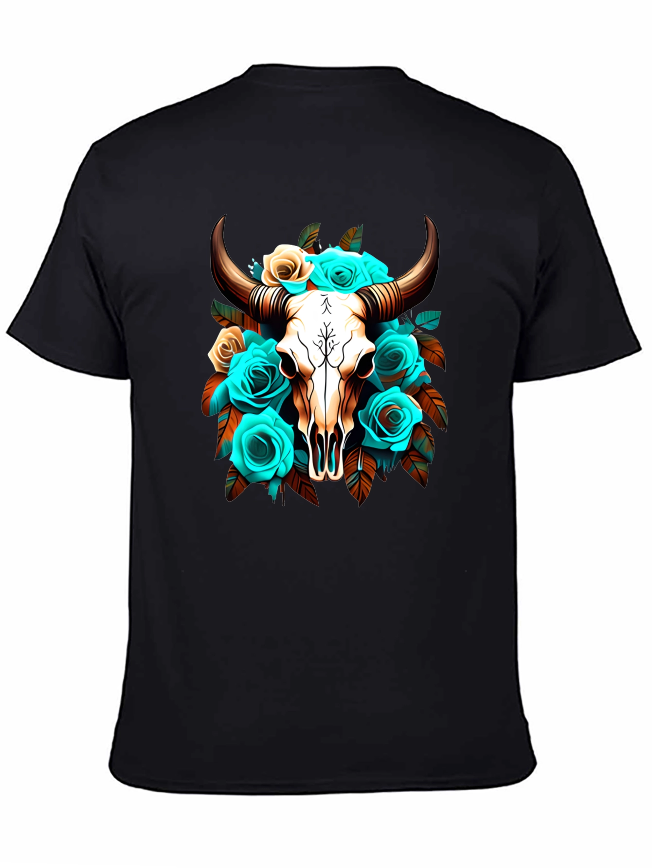 Floral Skull Graphic T-Shirt