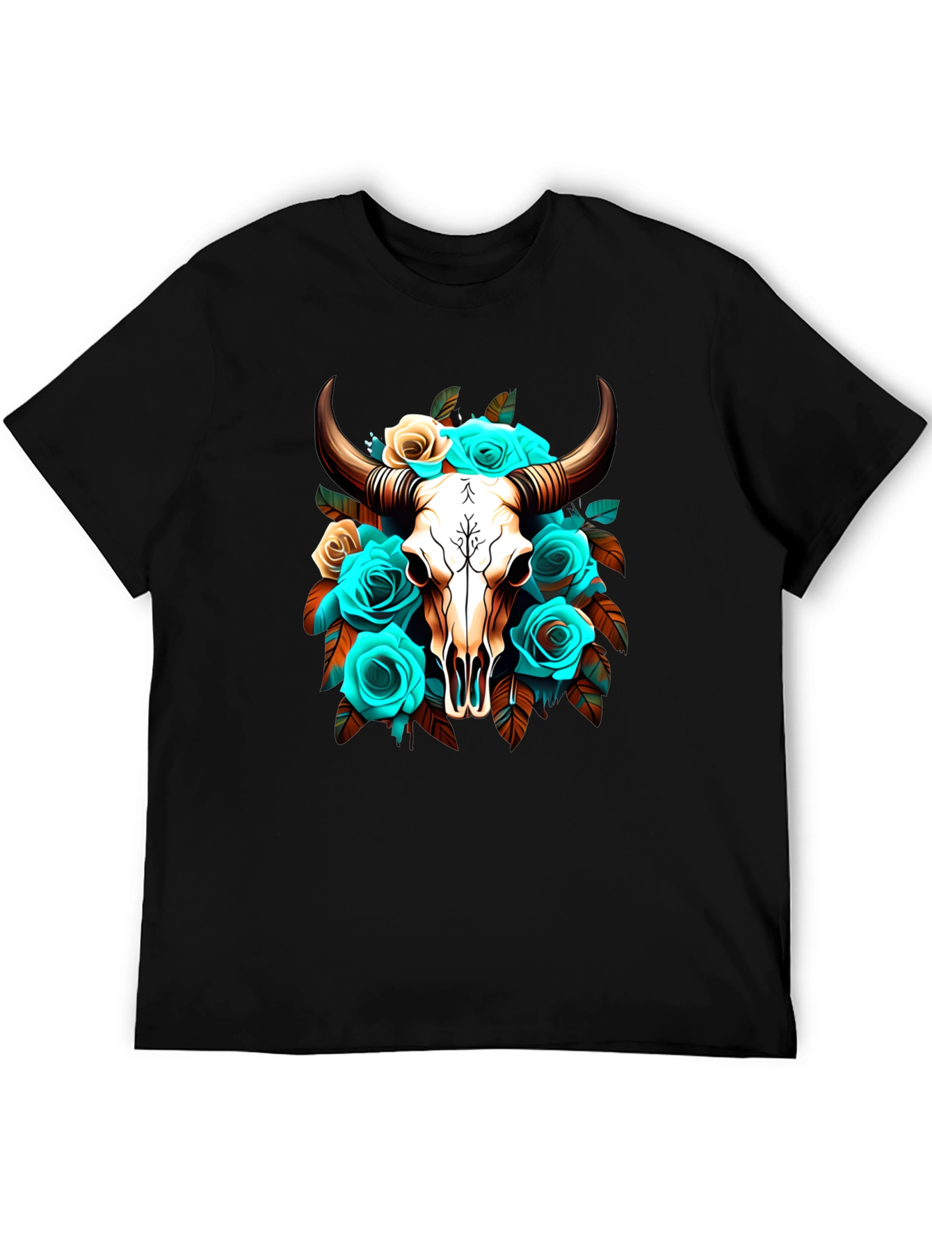 Floral Skull Graphic T-Shirt
