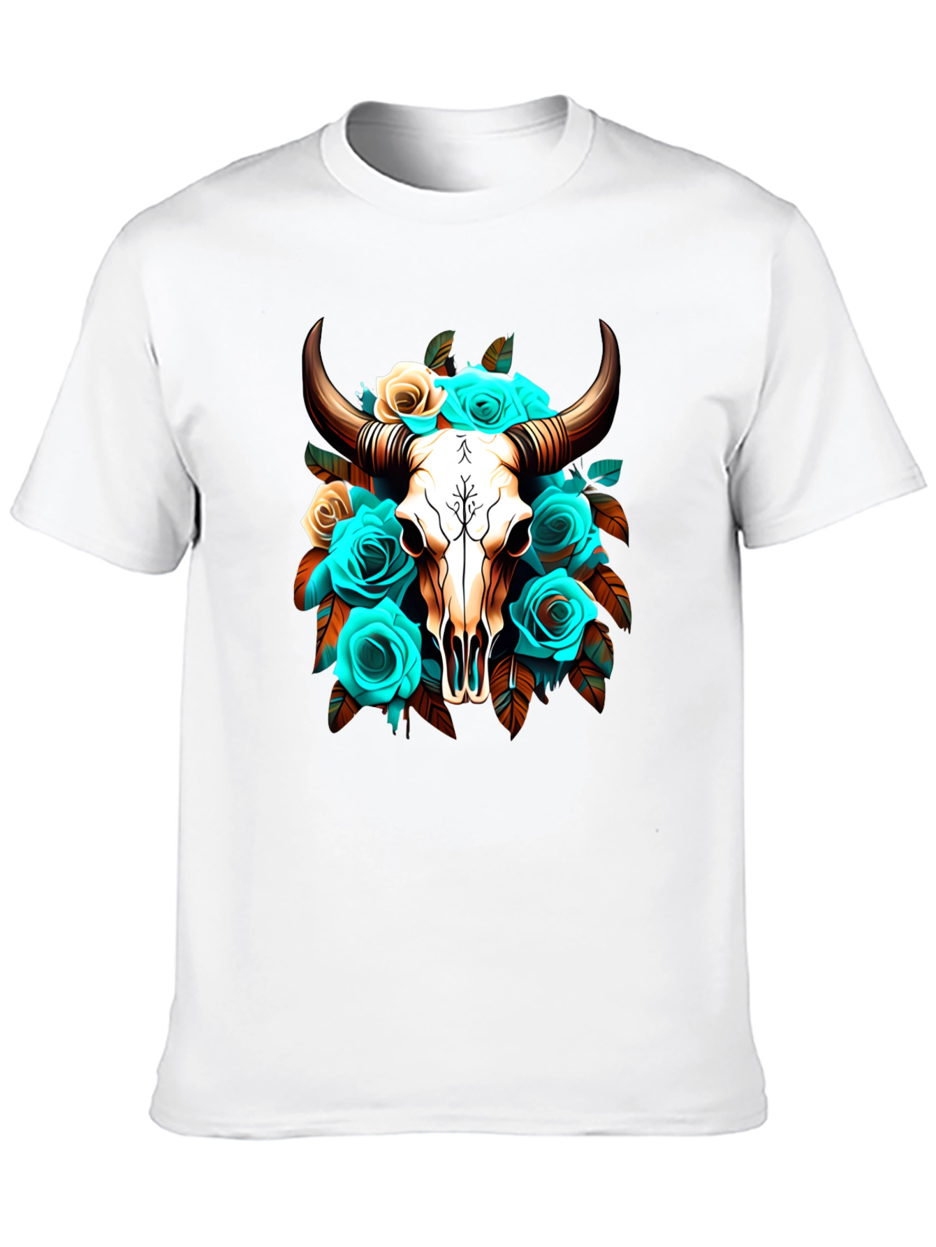 Floral Skull Graphic T-Shirt