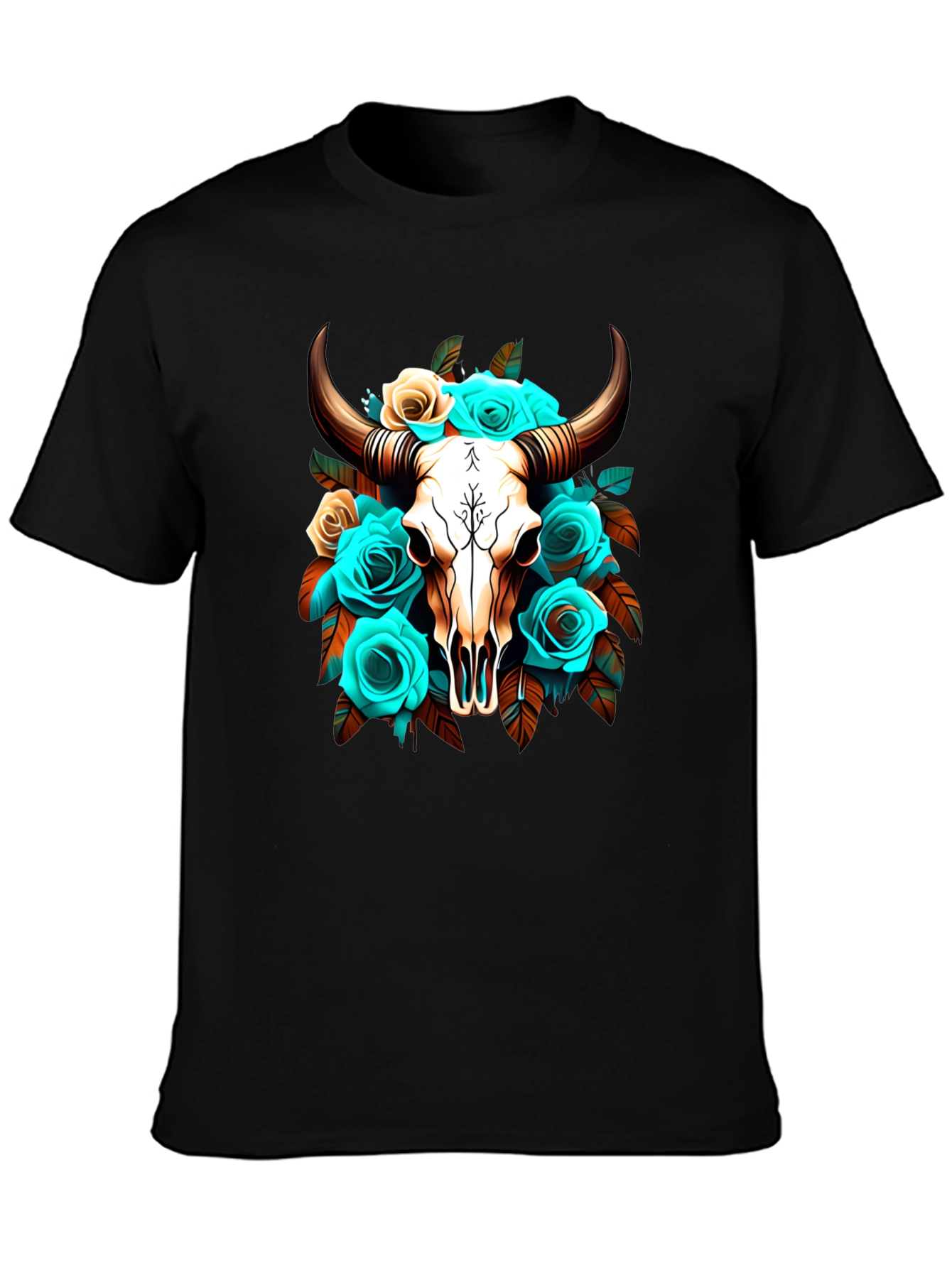 Floral Skull Graphic T-Shirt