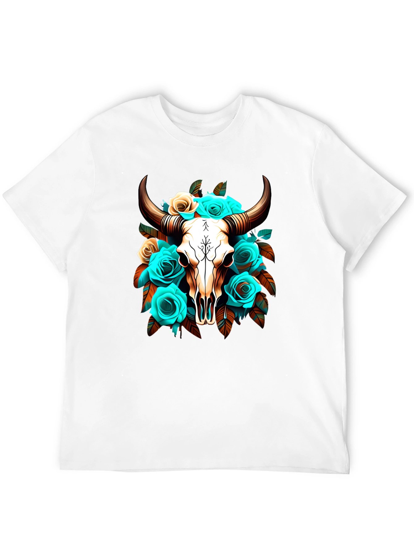 Floral Skull Graphic T-Shirt
