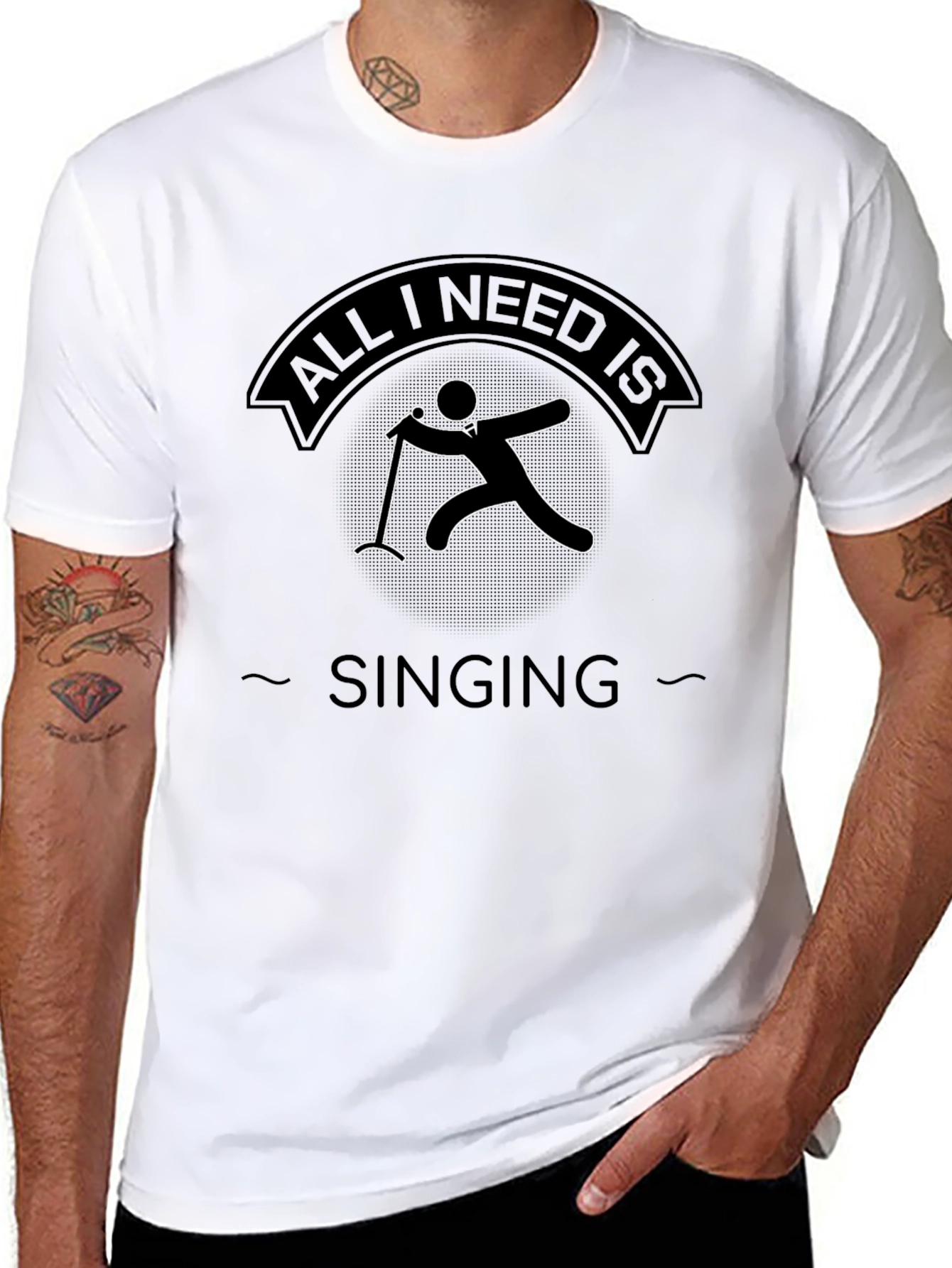 All I Need Is Singing - Black Graphic Tee