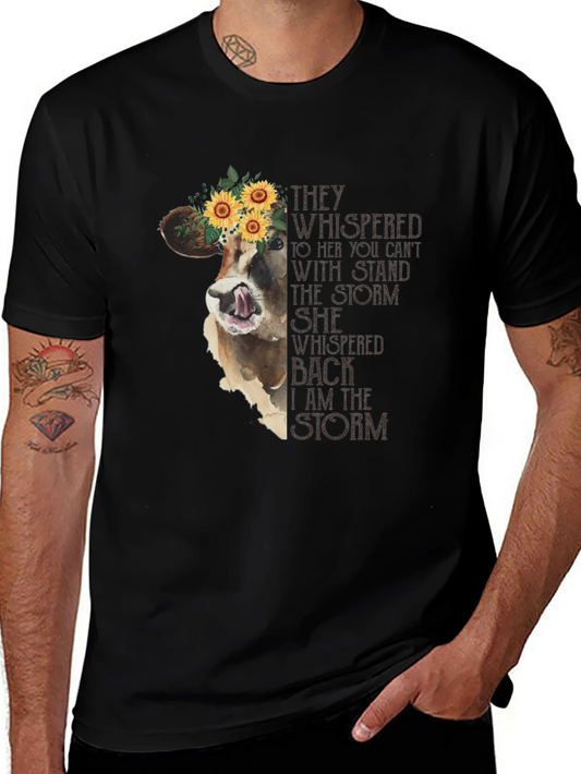 Cow Sunflower Graphic T-Shirt - I Am The Storm