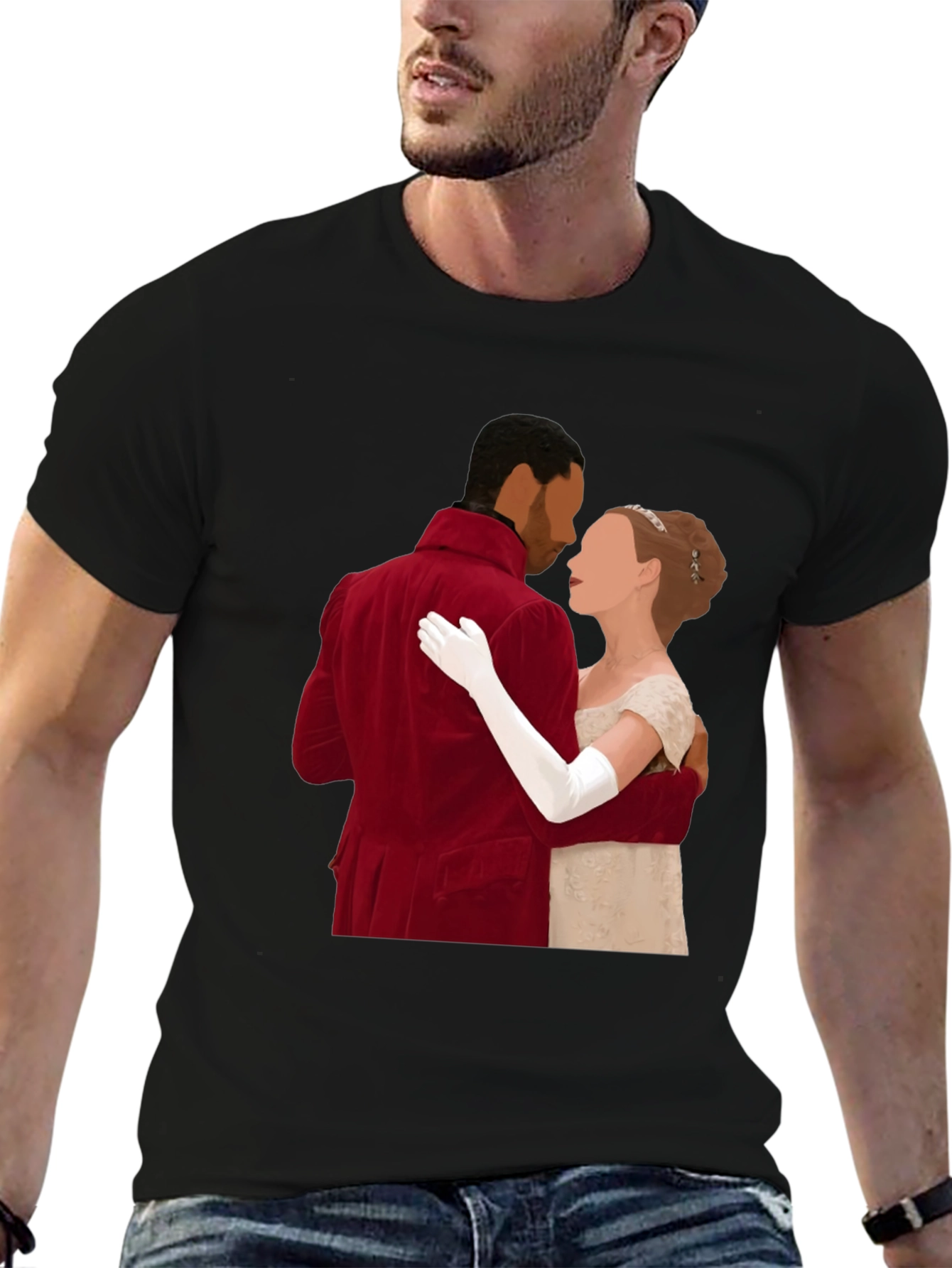 Bridgerton Couple Black T-Shirt