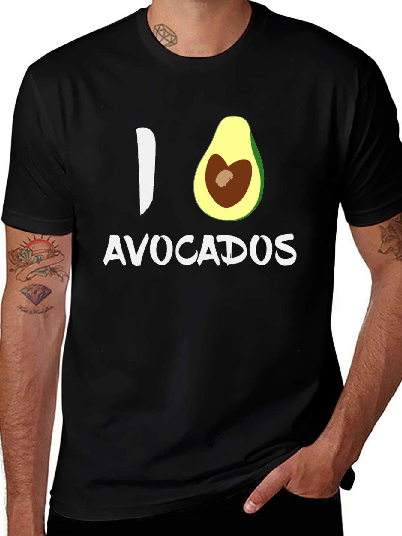 I Heart Avocados Graphic Tee - Black