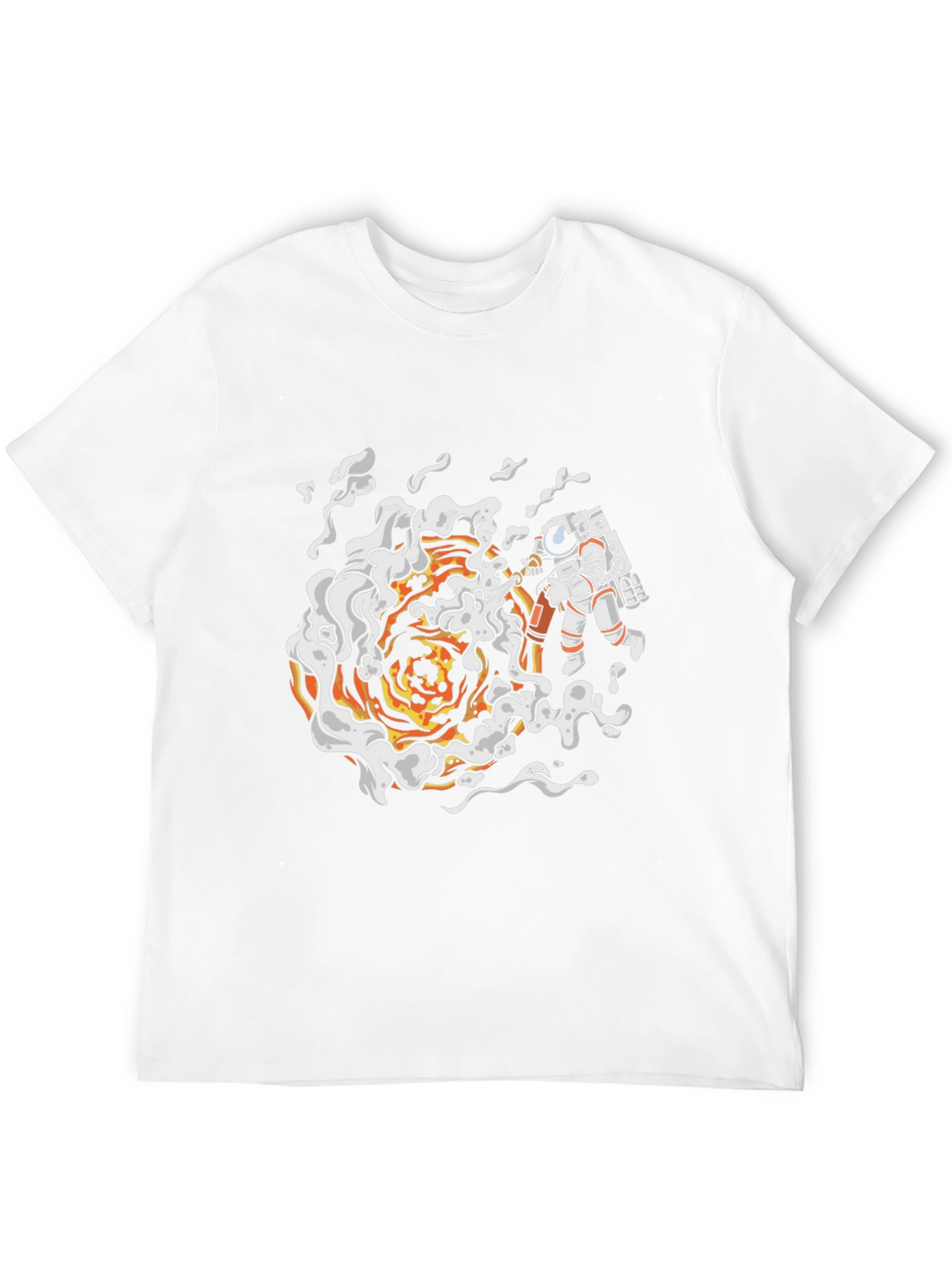 Astronaut Firefighter Black T-Shirt