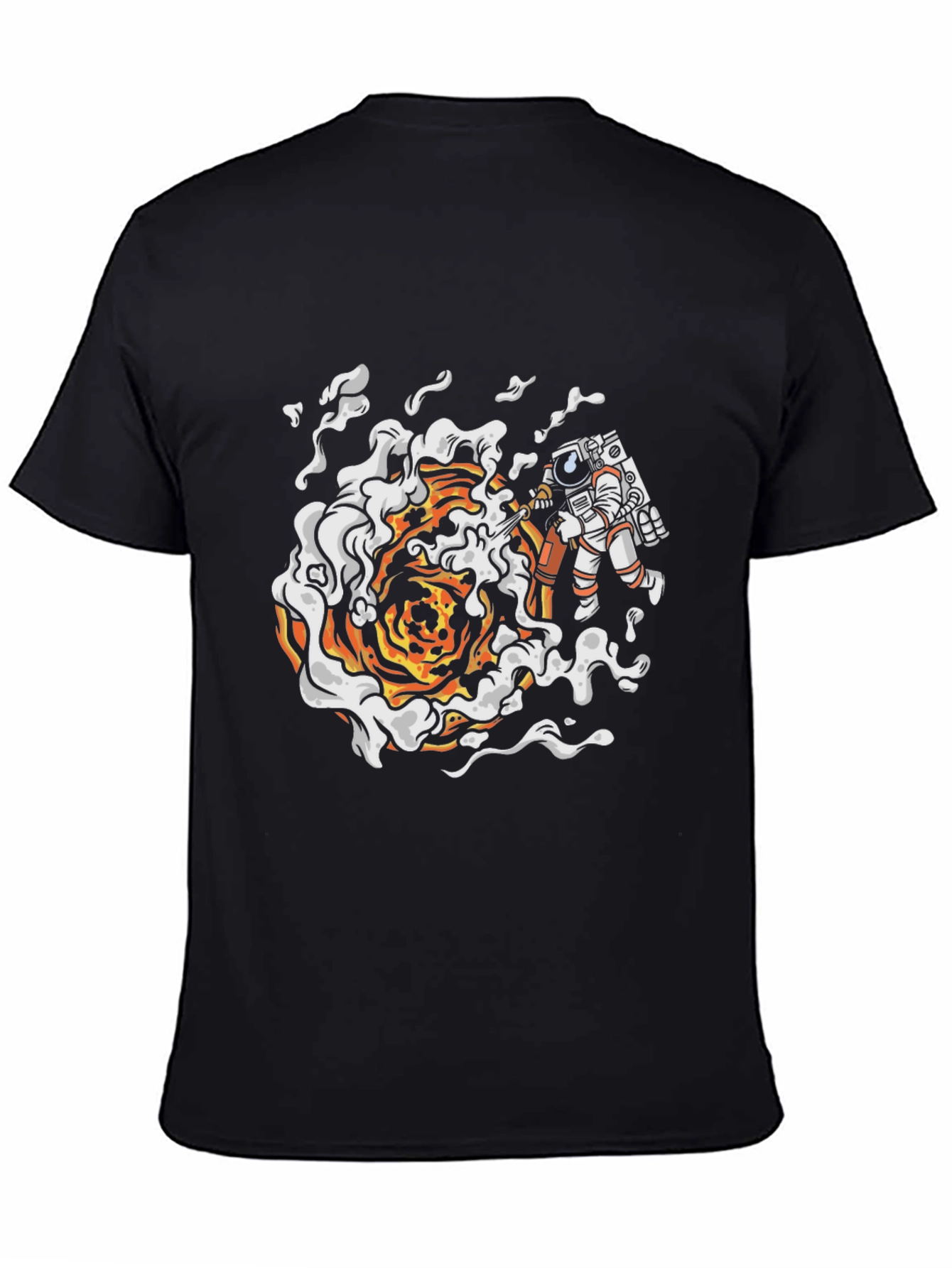 Astronaut Firefighter Black T-Shirt