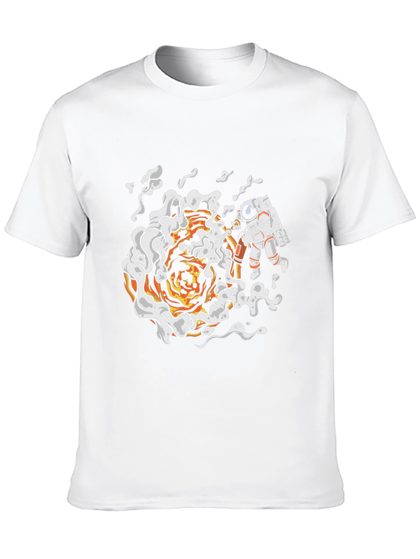 Astronaut Firefighter Black T-Shirt