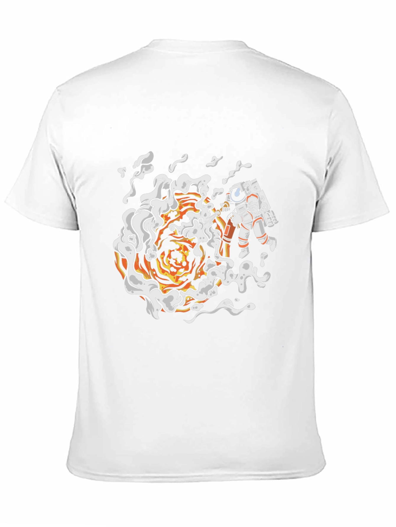 Astronaut Firefighter Black T-Shirt