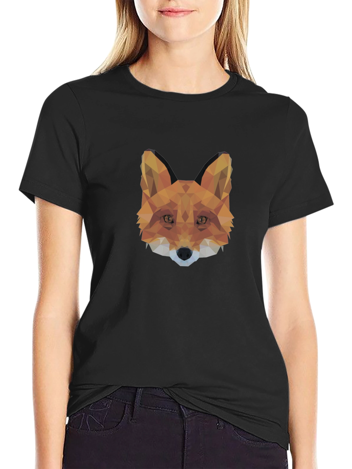 Geometric Fox Head T-Shirt - Modern Style