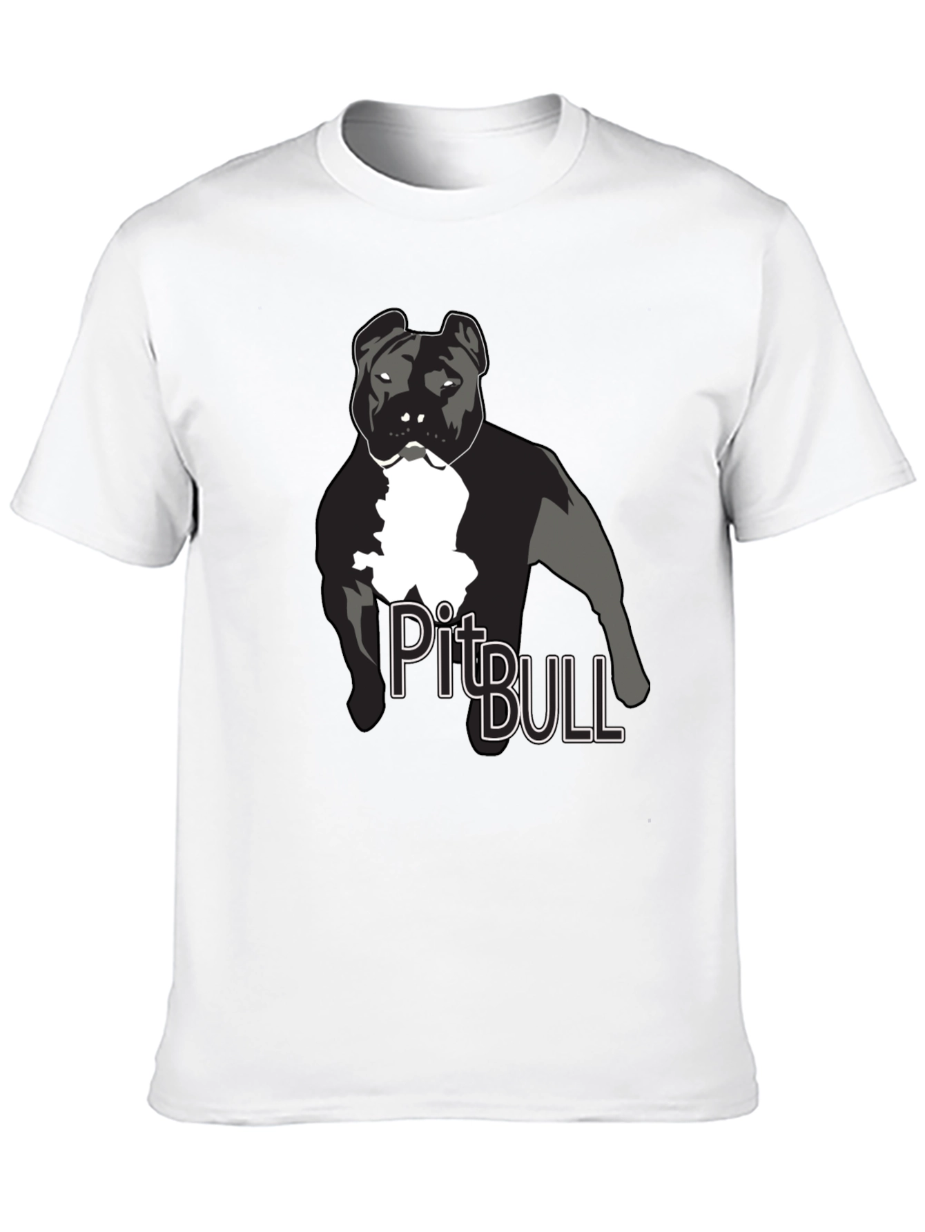Pitbull Dog Graphic T-Shirt - Black