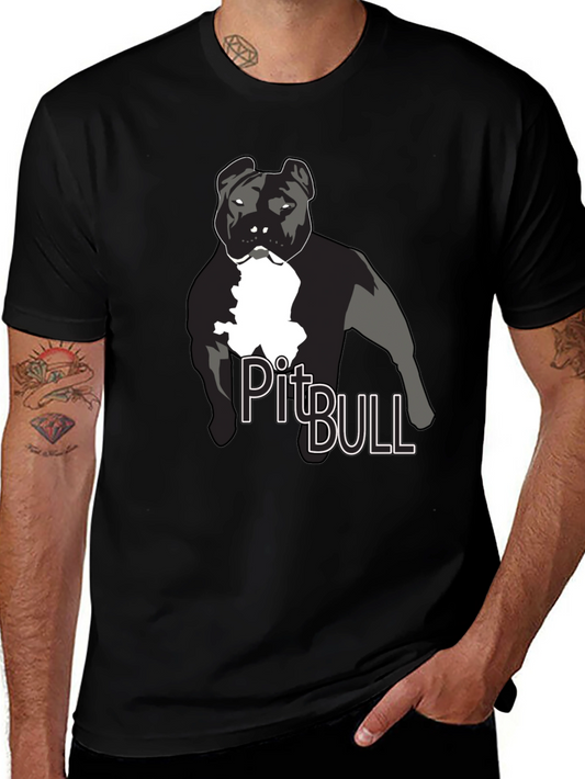 Pitbull Dog Graphic T-Shirt - Black