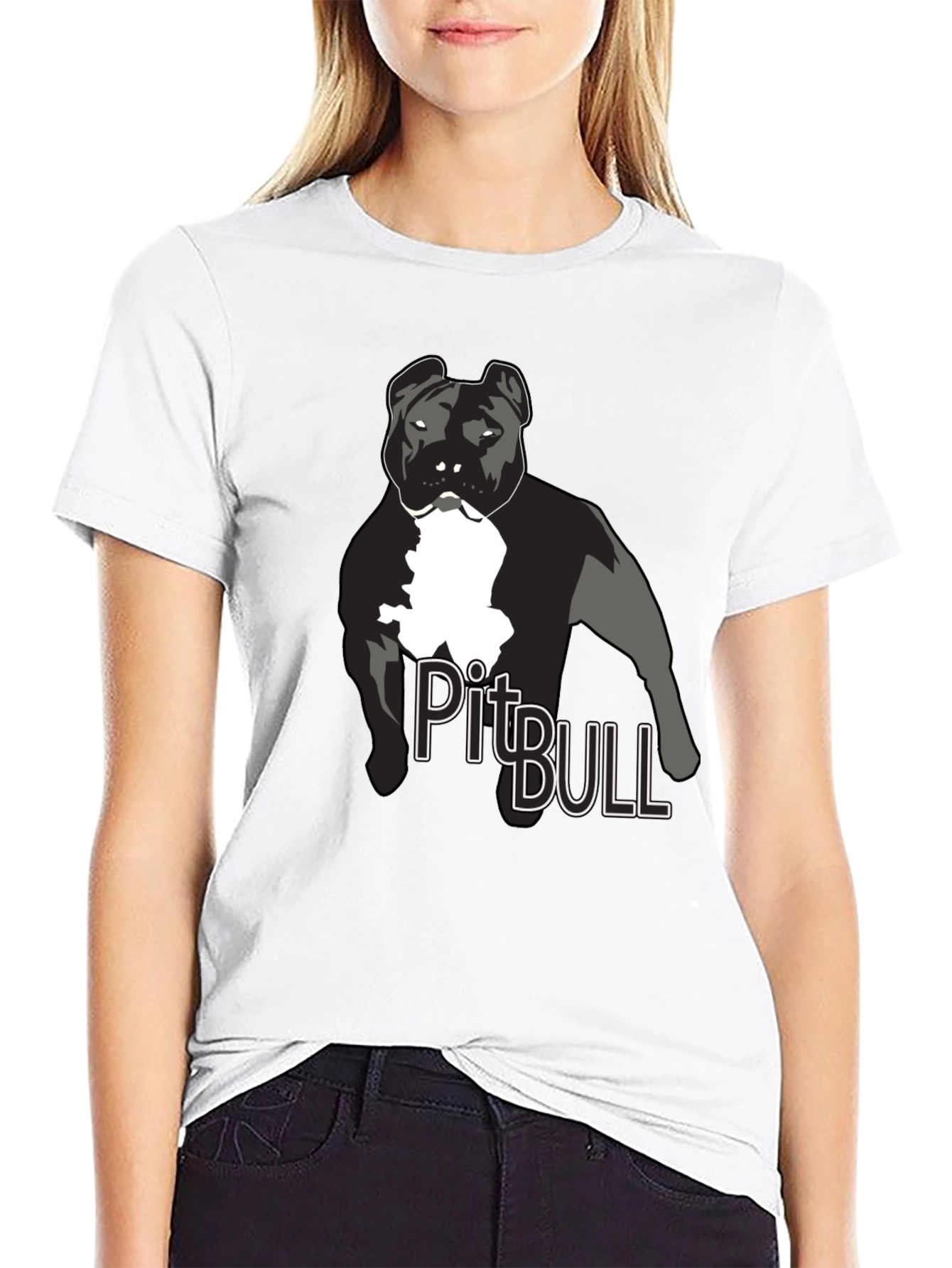 Pitbull Dog Graphic T-Shirt - Black