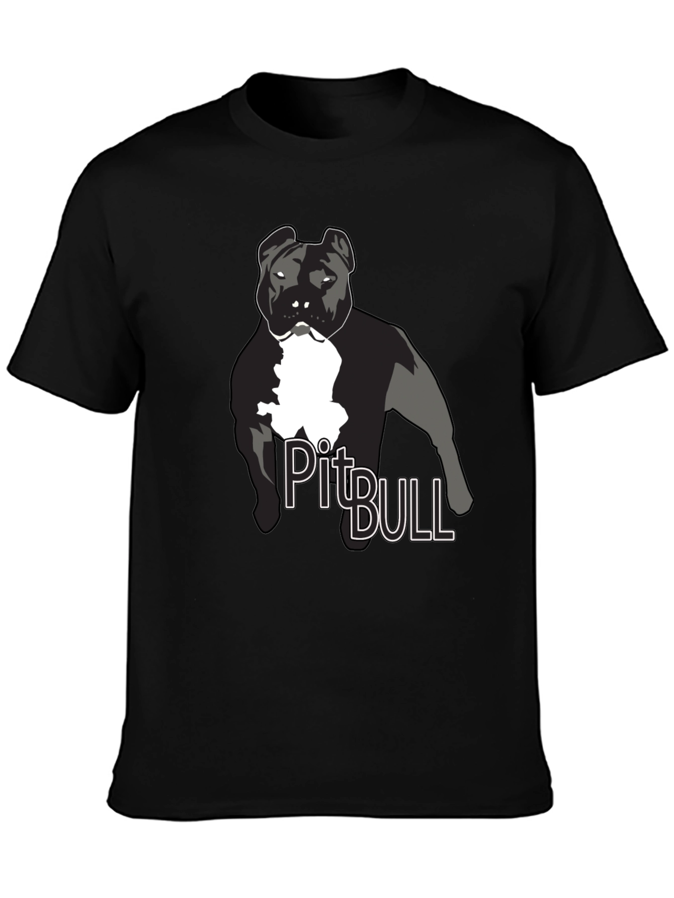 Pitbull Dog Graphic T-Shirt - Black