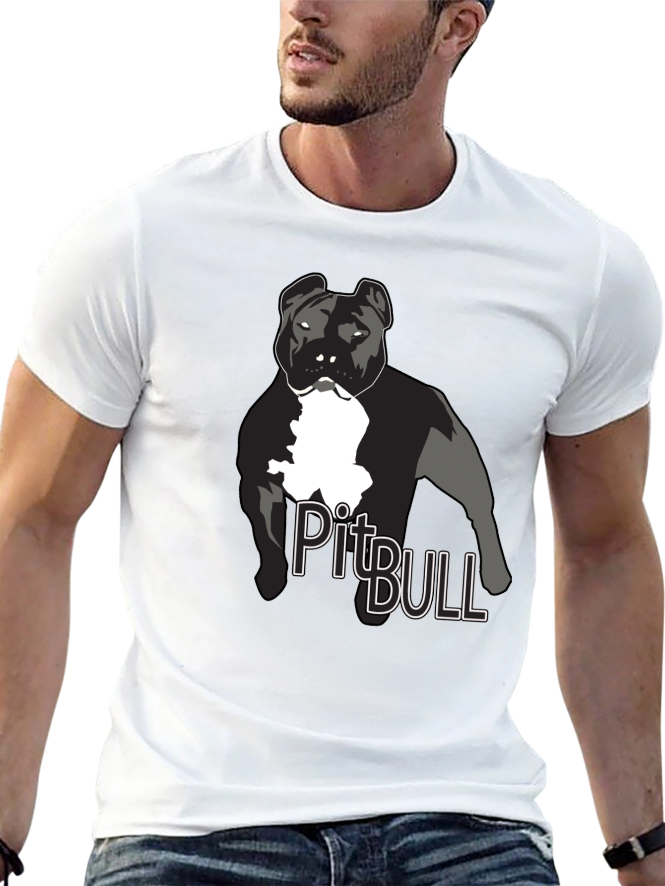 Pitbull Dog Graphic T-Shirt - Black