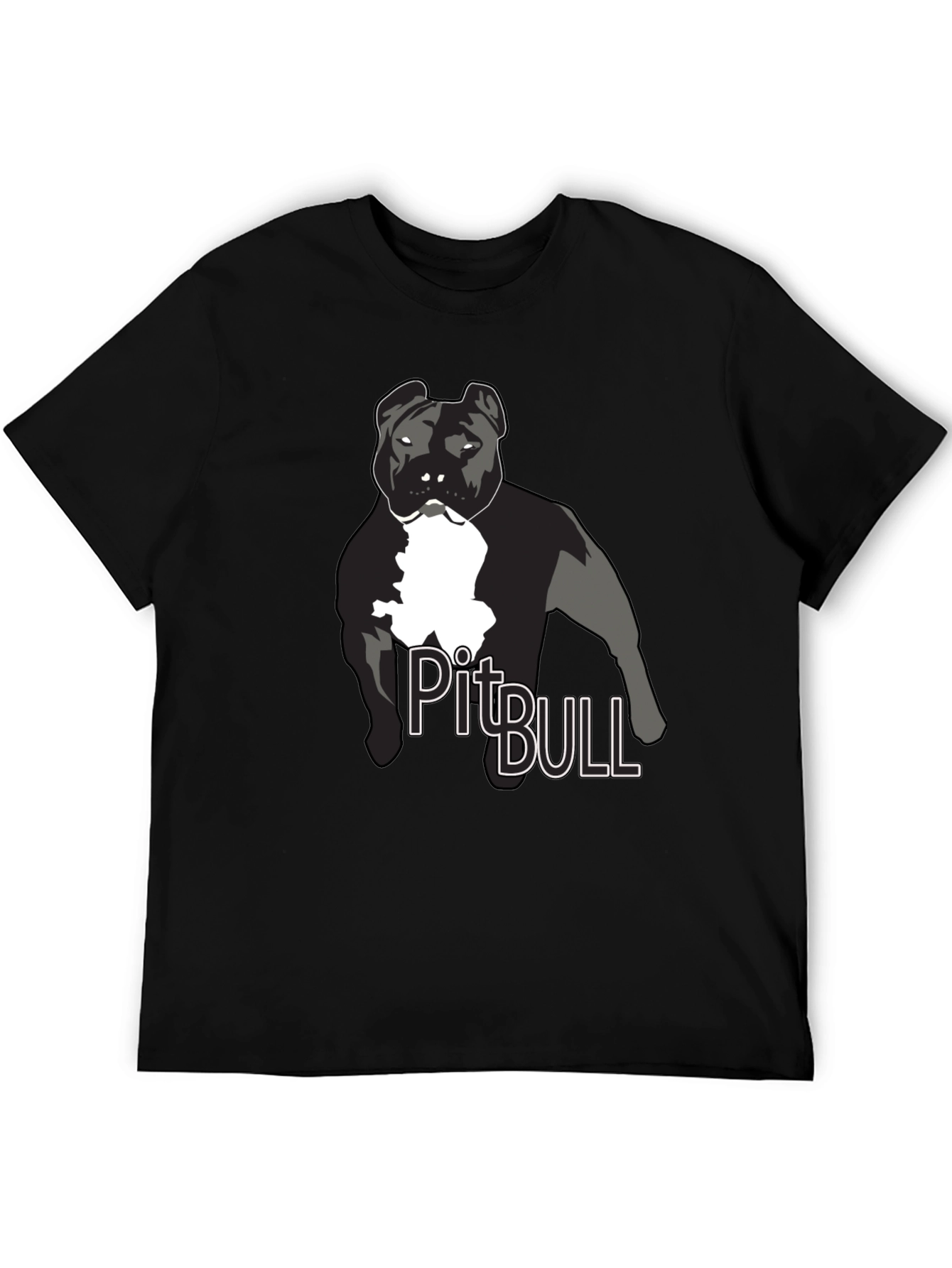 Pitbull Dog Graphic T-Shirt - Black