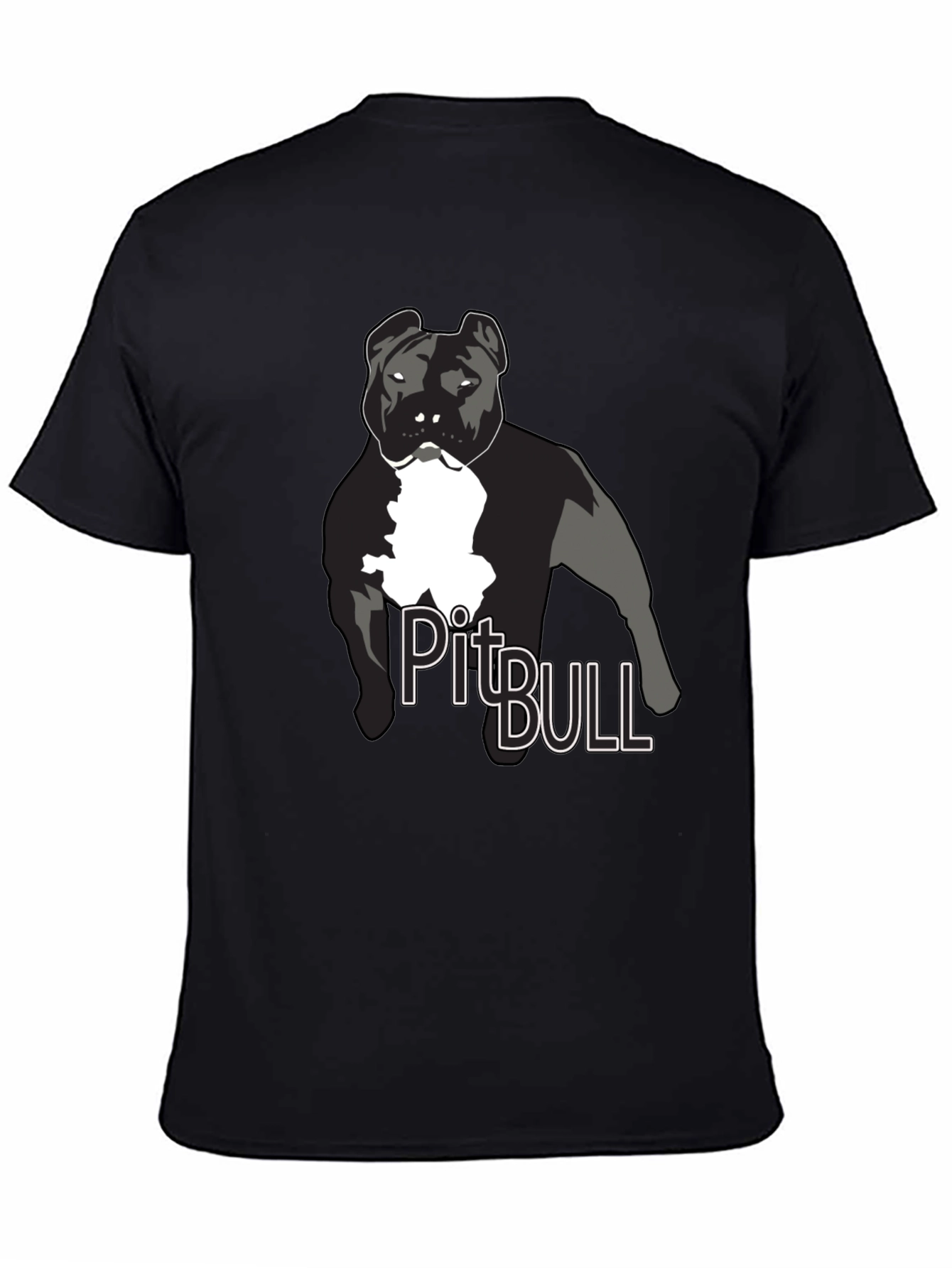 Pitbull Dog Graphic T-Shirt - Black