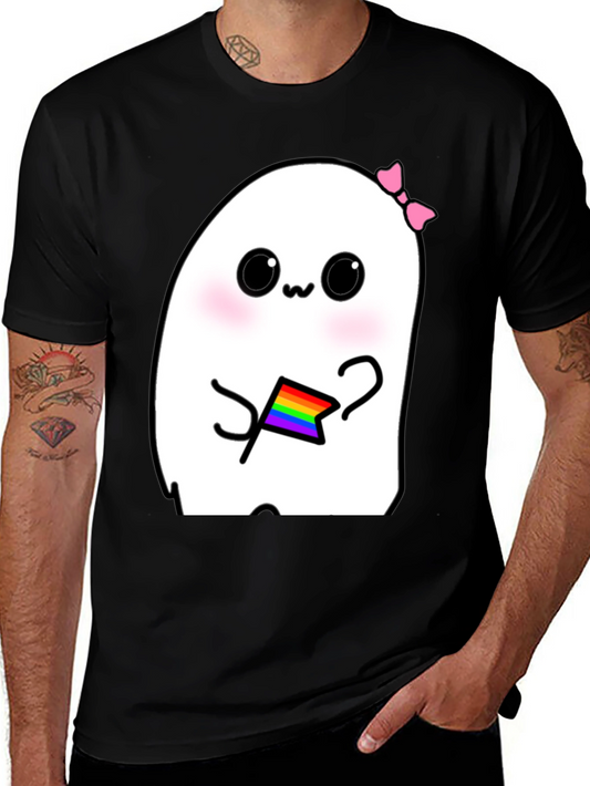 Kawaii Ghost Pride T-Shirt - Cute LGBTQ+ Apparel
