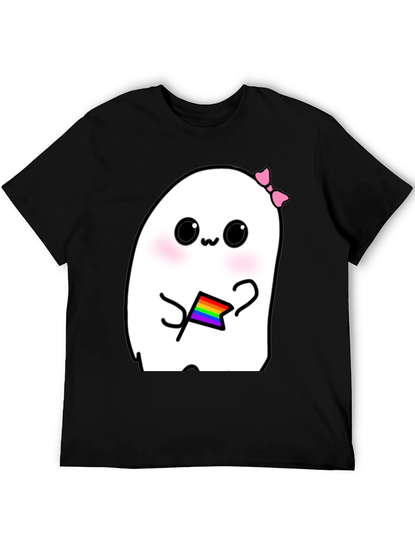 Kawaii Ghost Pride T-Shirt - Cute LGBTQ+ Apparel