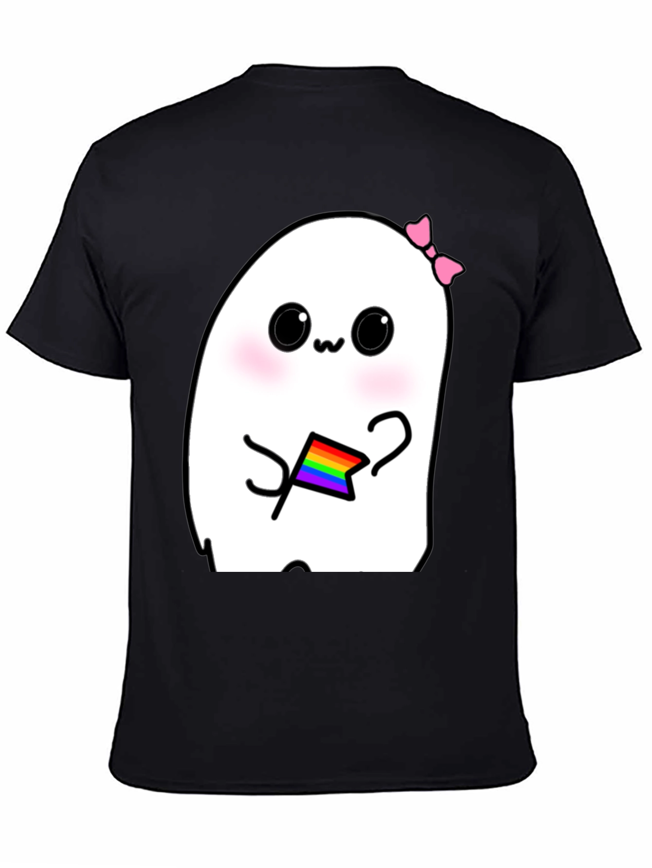 Kawaii Ghost Pride T-Shirt - Cute LGBTQ+ Apparel