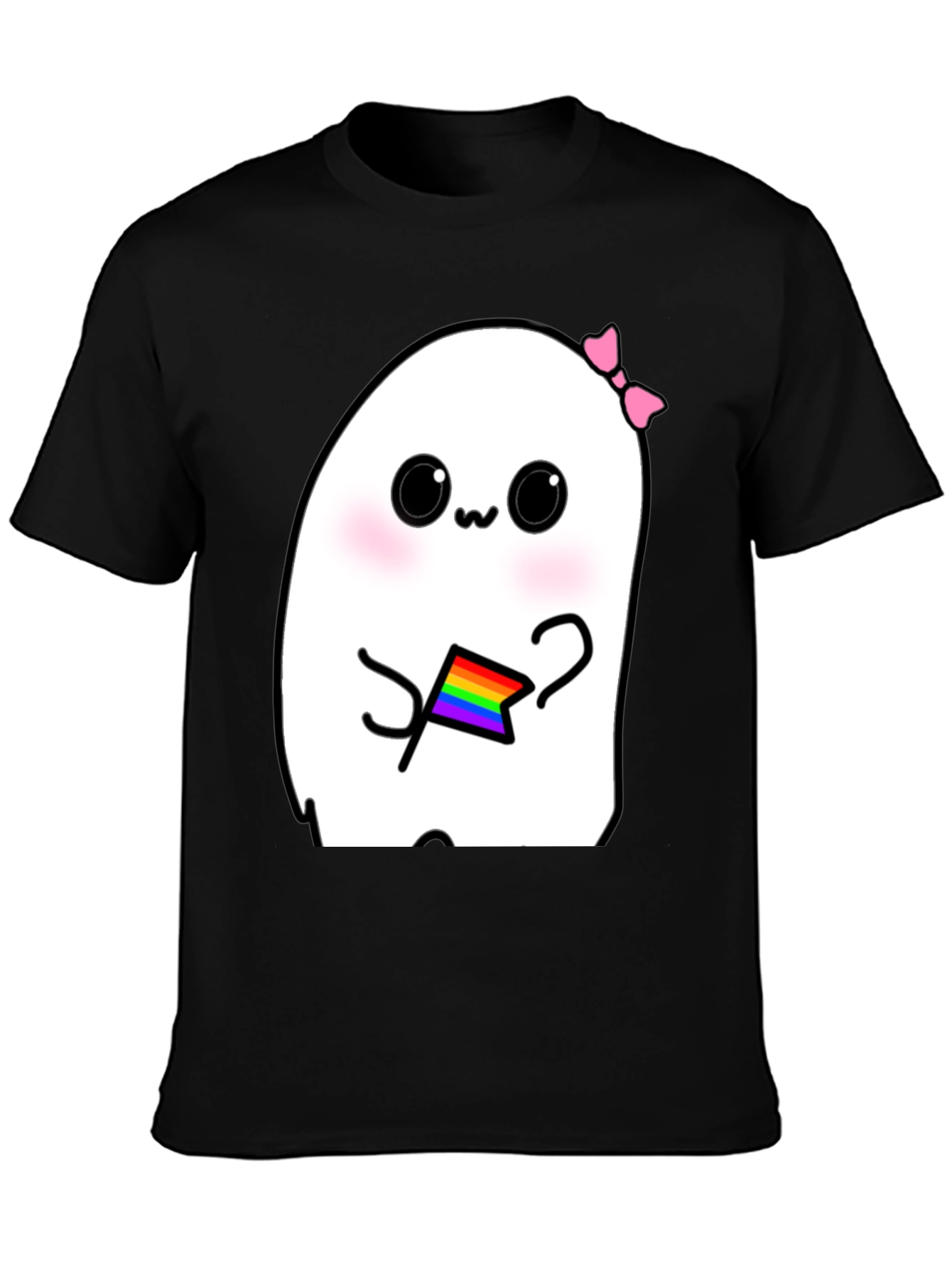 Kawaii Ghost Pride T-Shirt - Cute LGBTQ+ Apparel
