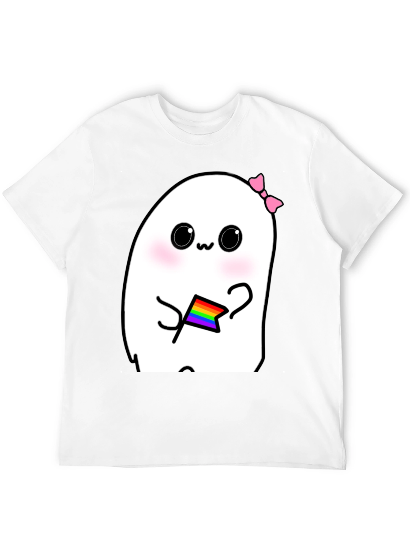 Kawaii Ghost Pride T-Shirt - Cute LGBTQ+ Apparel
