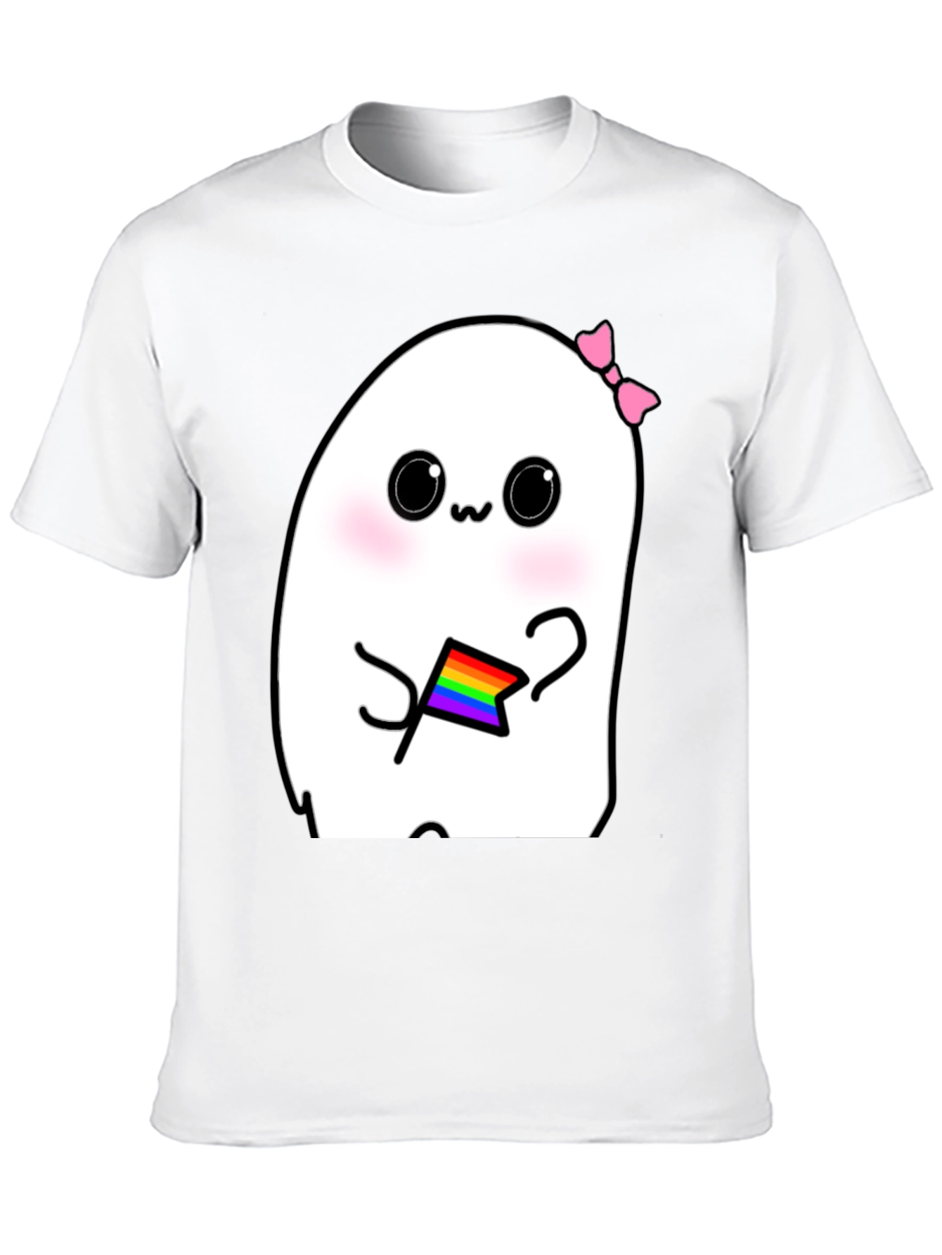 Kawaii Ghost Pride T-Shirt - Cute LGBTQ+ Apparel