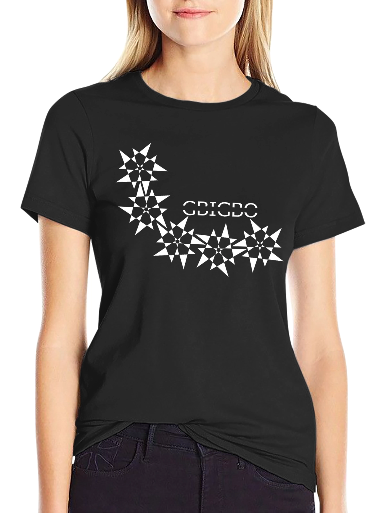 Geometric Starburst Black T-Shirt