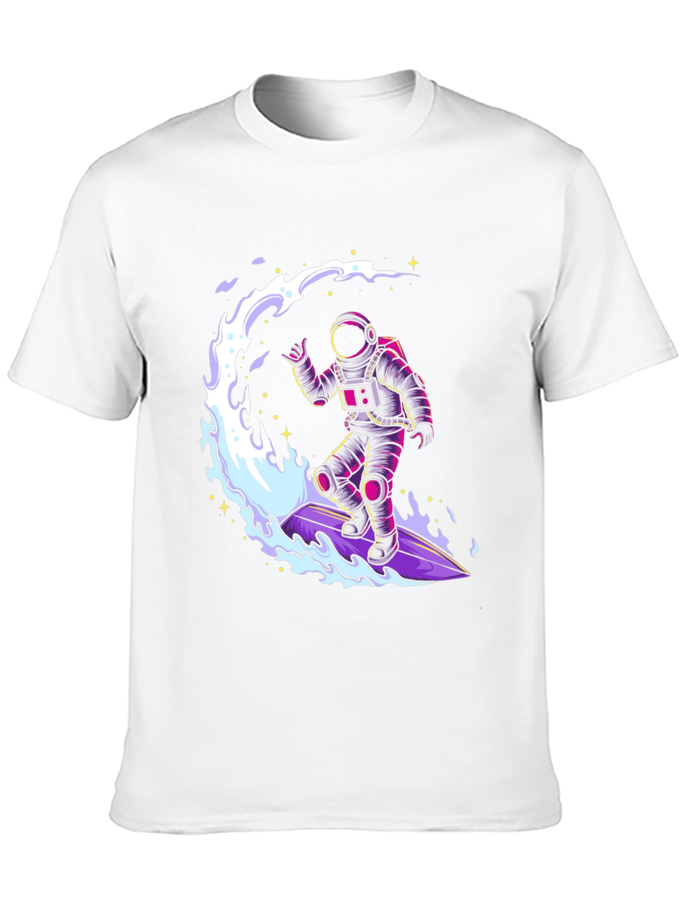 Astronaut Surfing T-Shirt - Black Graphic Tee