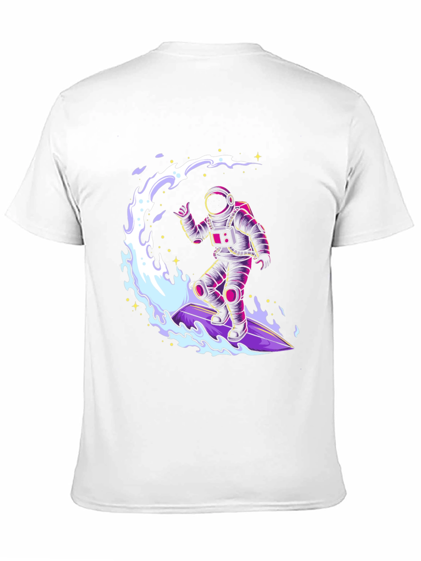 Astronaut Surfing T-Shirt - Black Graphic Tee