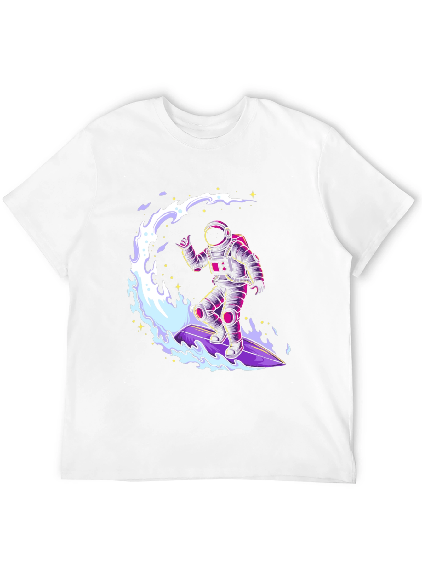 Astronaut Surfing T-Shirt - Black Graphic Tee