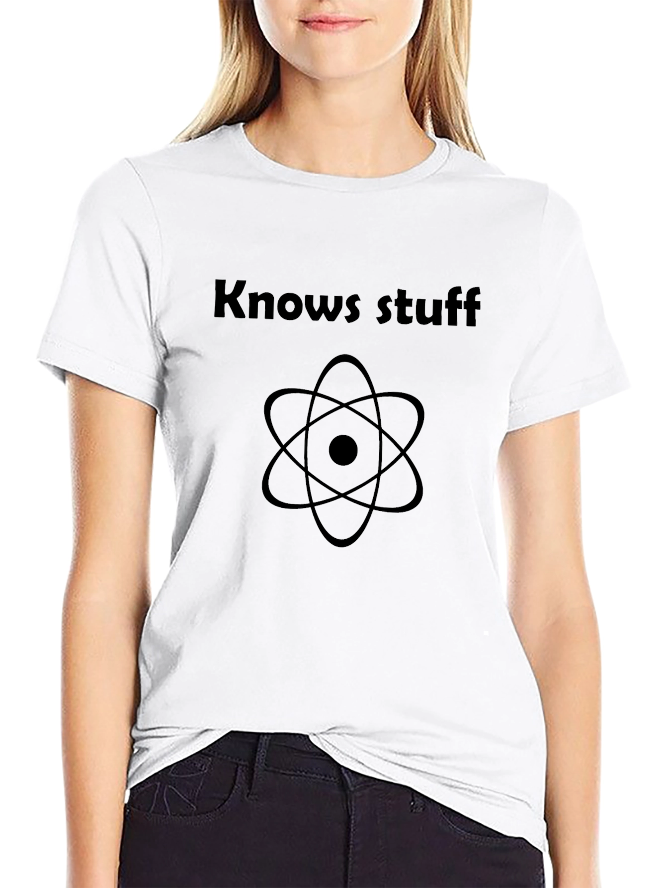 Knows Stuff Atom Graphic Black T-Shirt