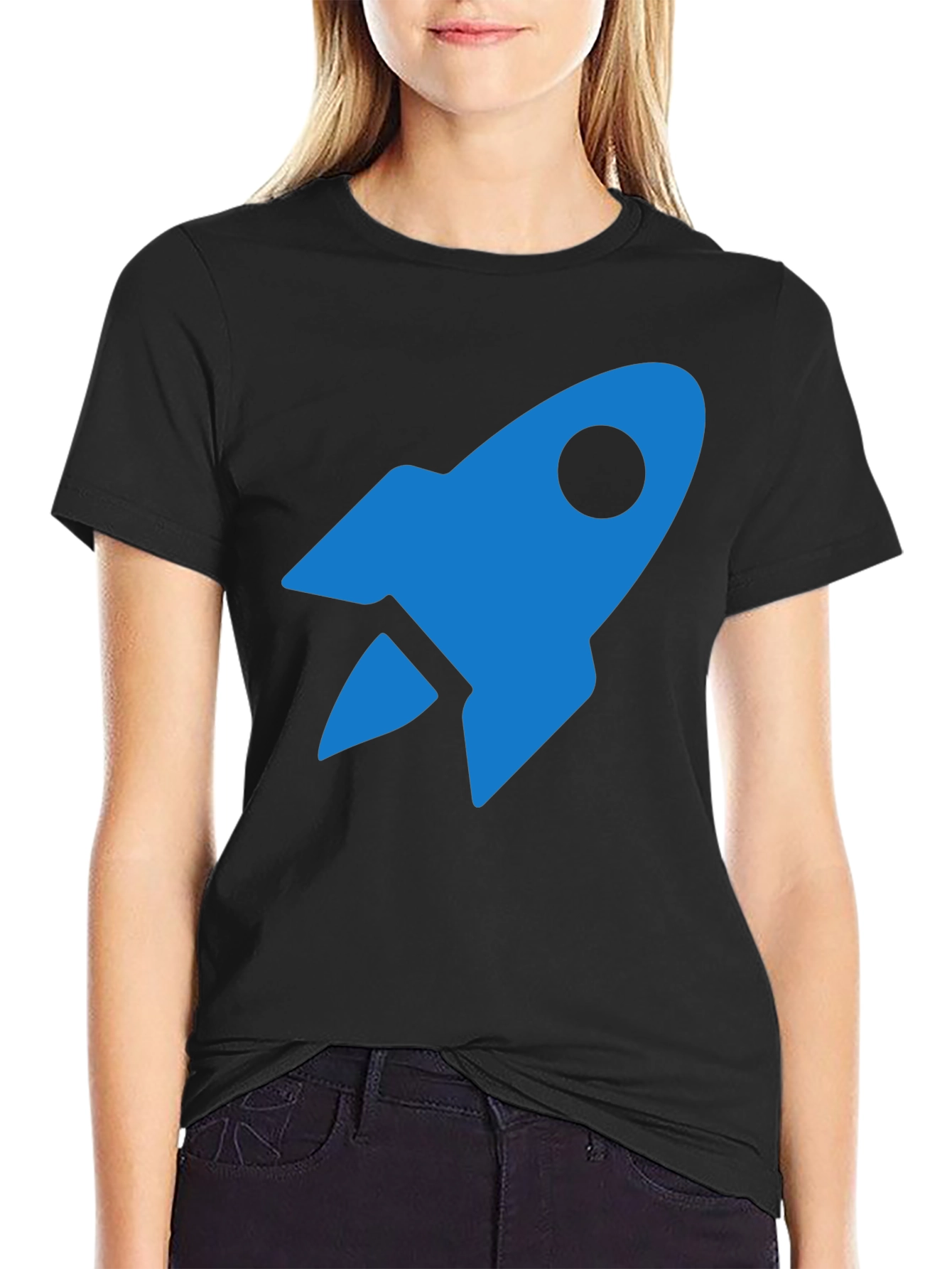 Blue Rocket Graphic Tee - Mens Black T-Shirt