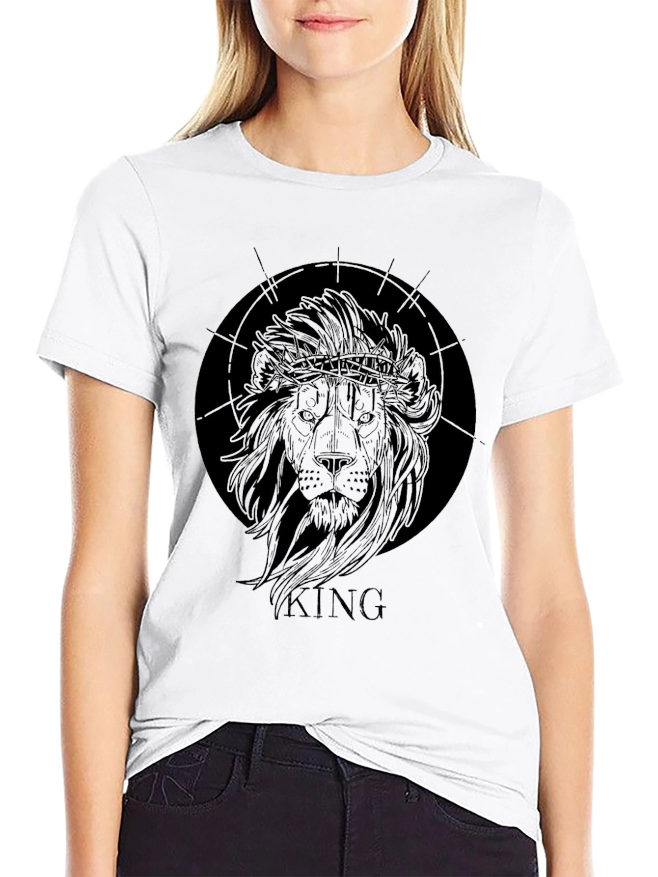 King Lion Graphic T-Shirt - Black