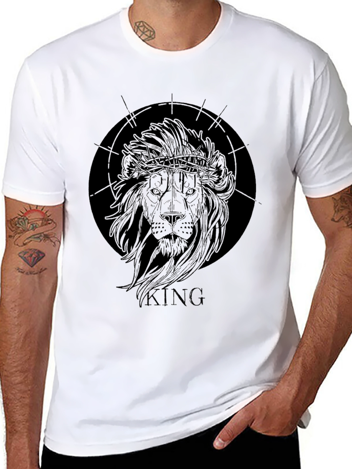 King Lion Graphic T-Shirt - Black