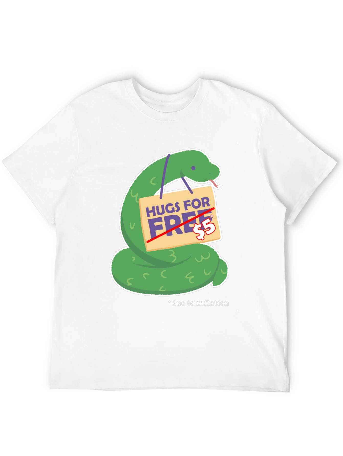 Humorous Hugs For Free Snake Graphic Tee