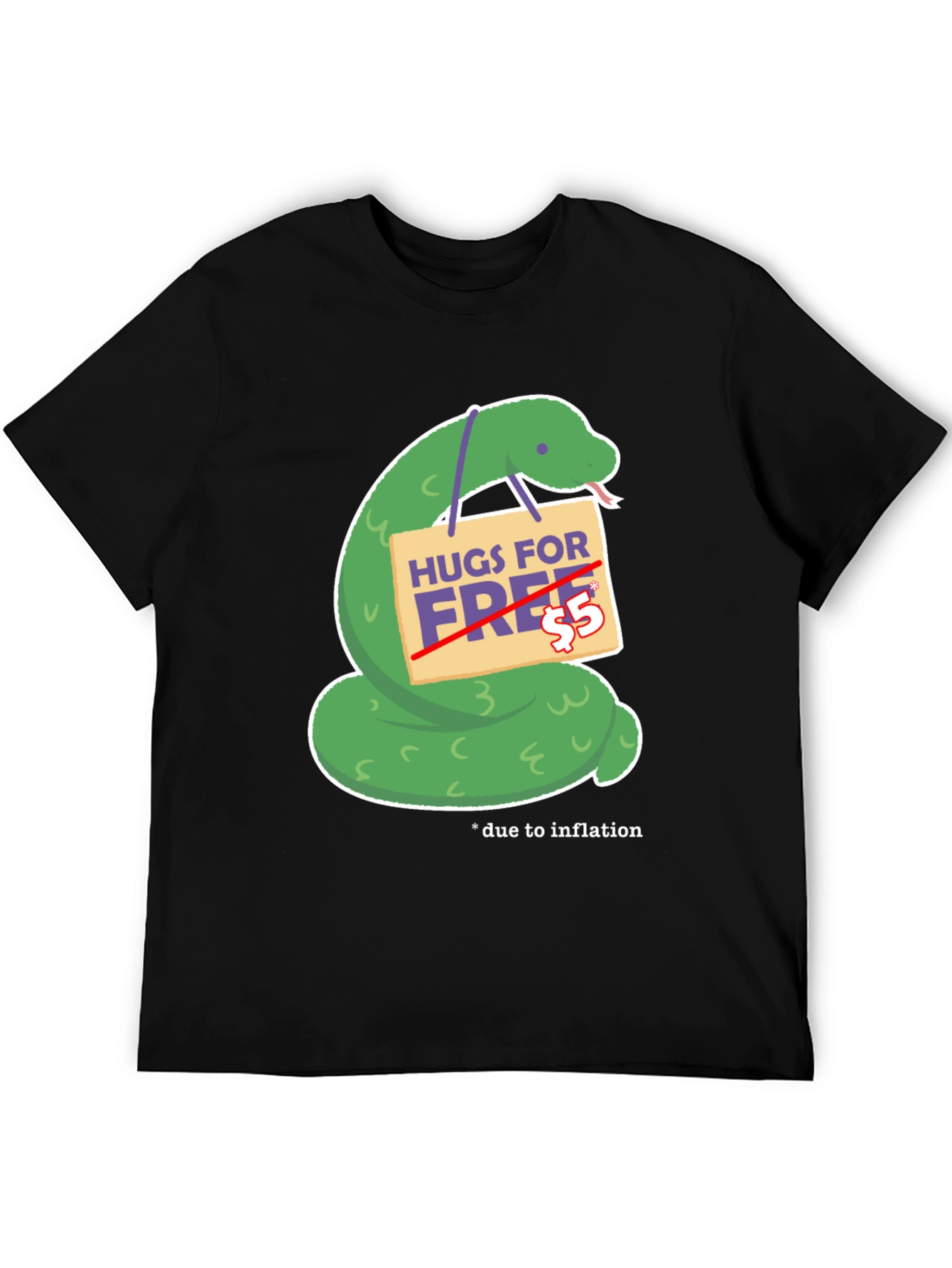 Humorous Hugs For Free Snake Graphic Tee