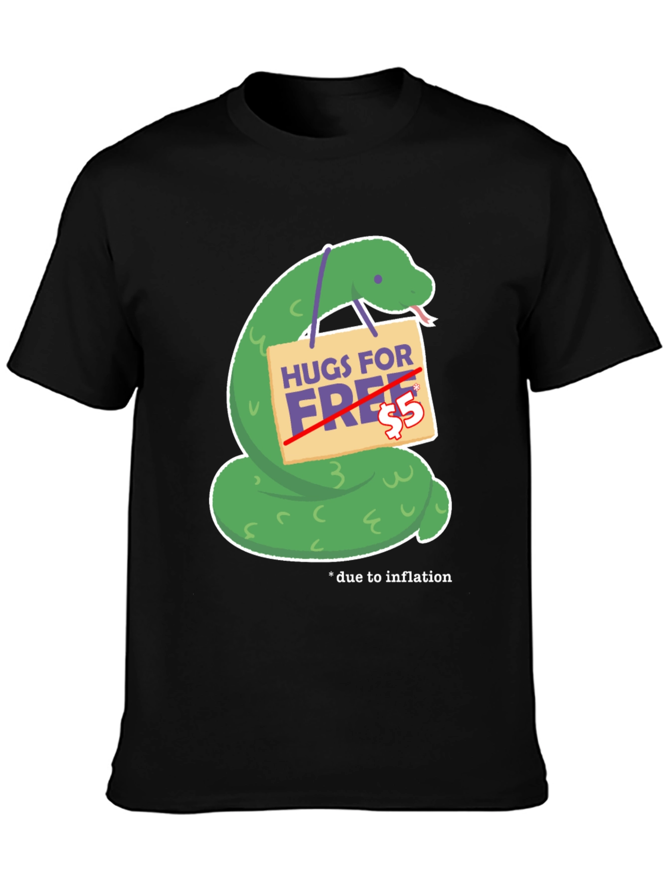 Humorous Hugs For Free Snake Graphic Tee