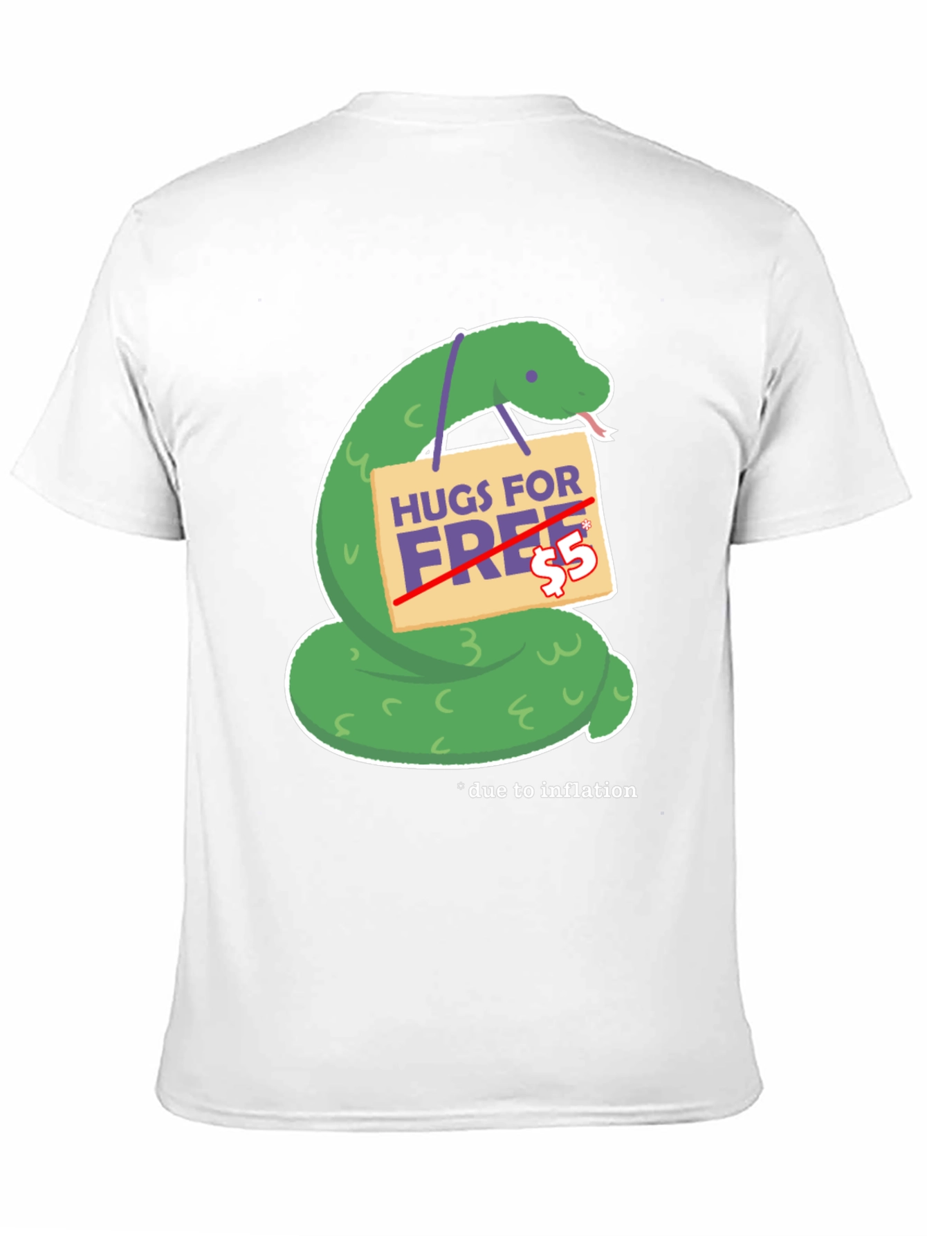 Humorous Hugs For Free Snake Graphic Tee