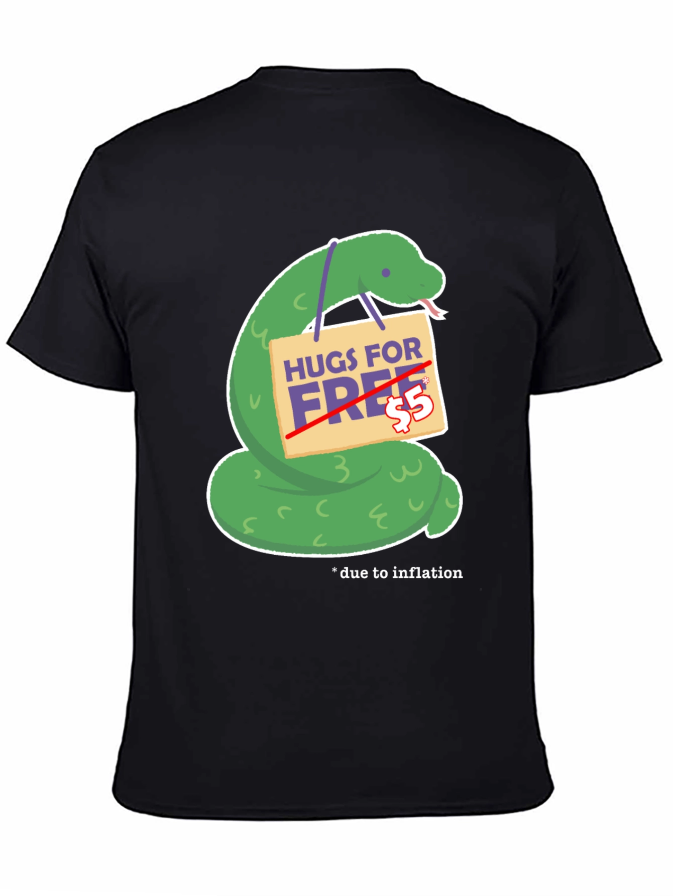 Humorous Hugs For Free Snake Graphic Tee
