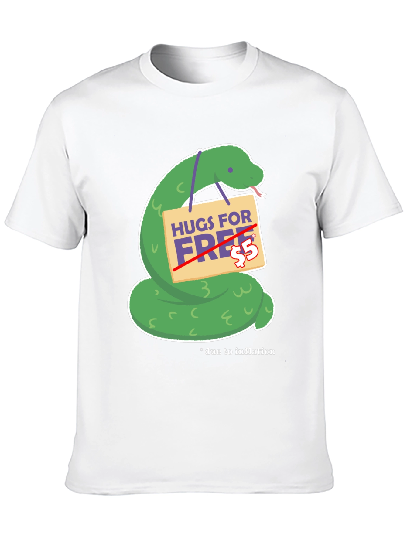 Humorous Hugs For Free Snake Graphic Tee