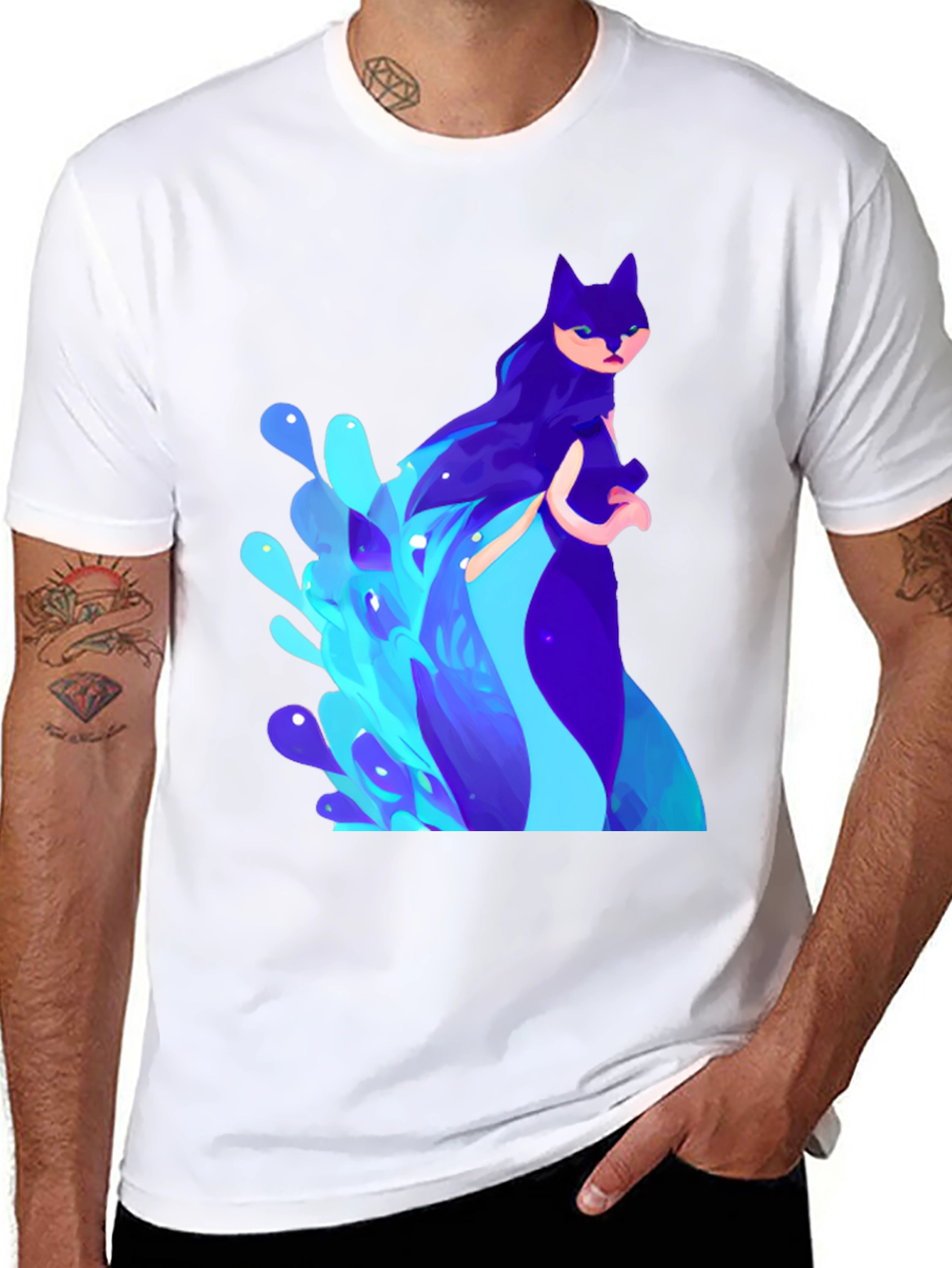Mystic Cat T-Shirt - Artistic Graphic Tee