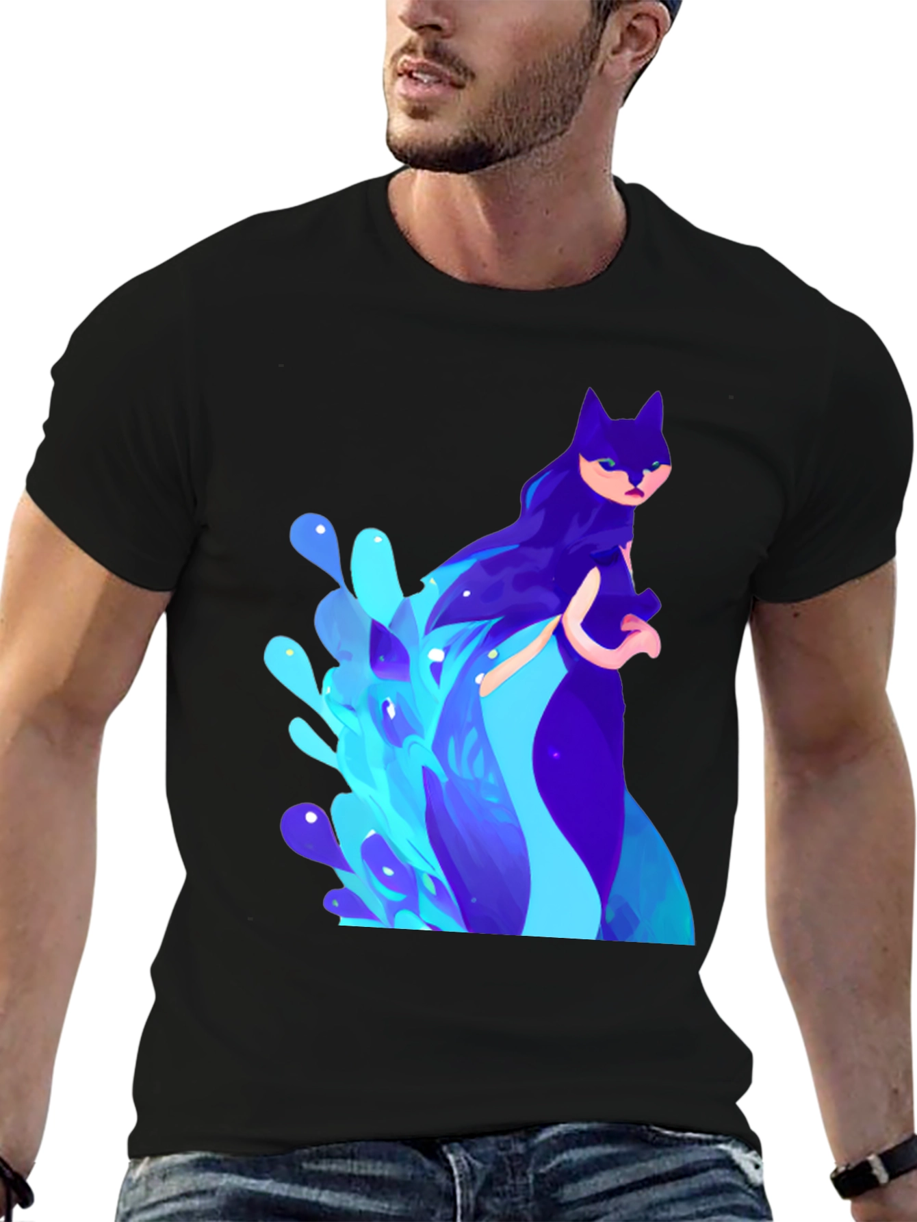 Mystic Cat T-Shirt - Artistic Graphic Tee