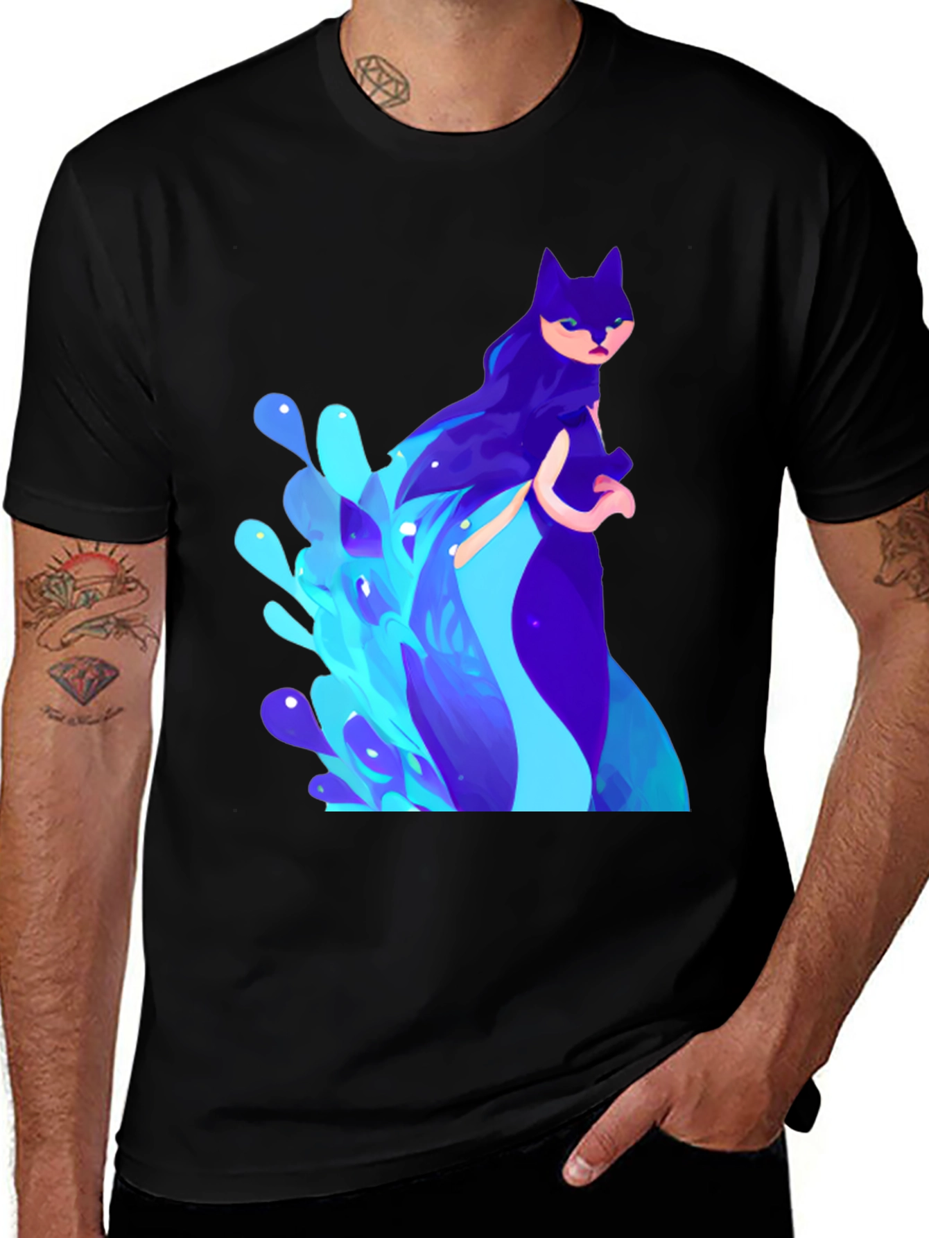 Mystic Cat T-Shirt - Artistic Graphic Tee