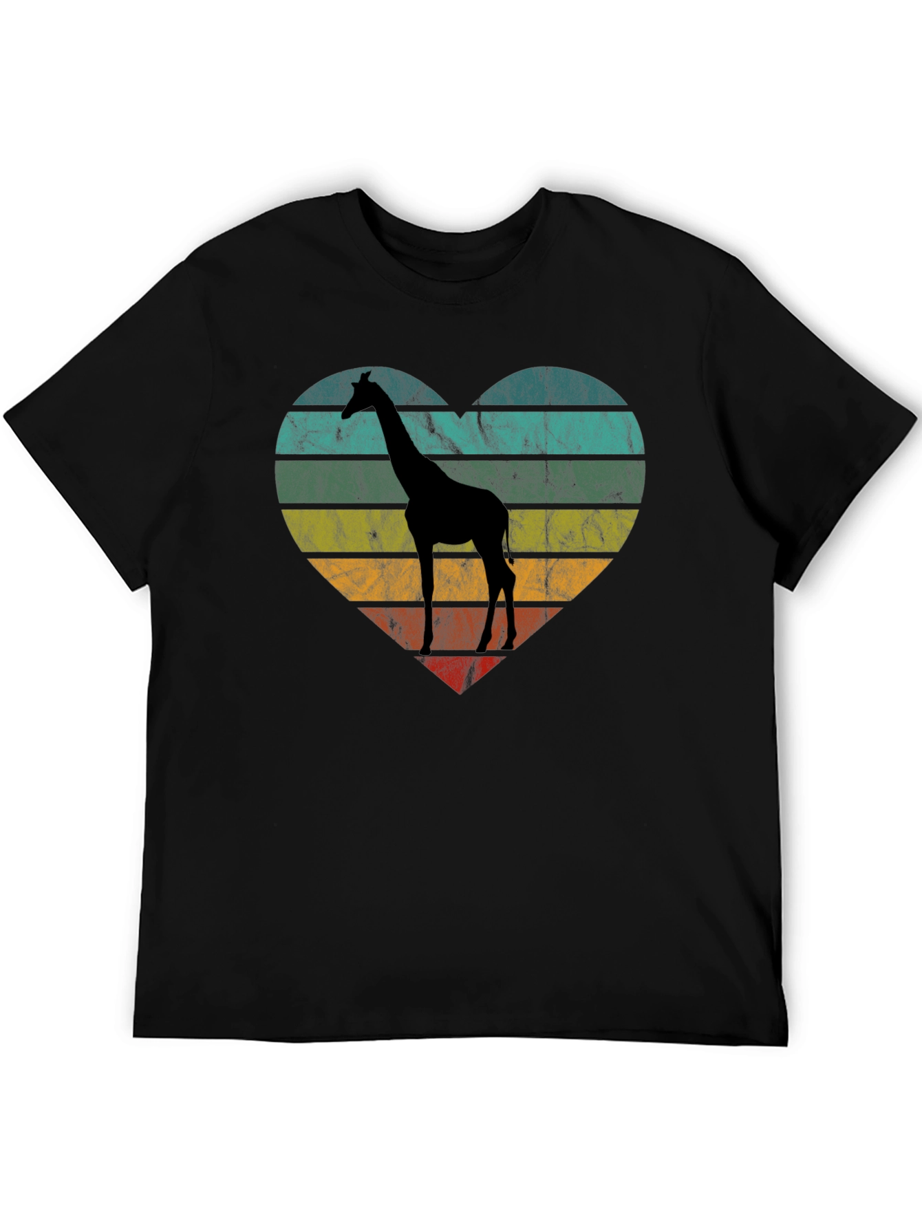 Giraffe Heart Graphic Tee - Retro Style